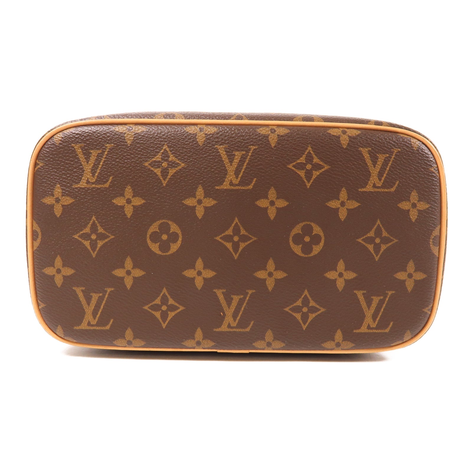 LOUIS VUITTON Monogram Nice BB金扣手挽袋棕色