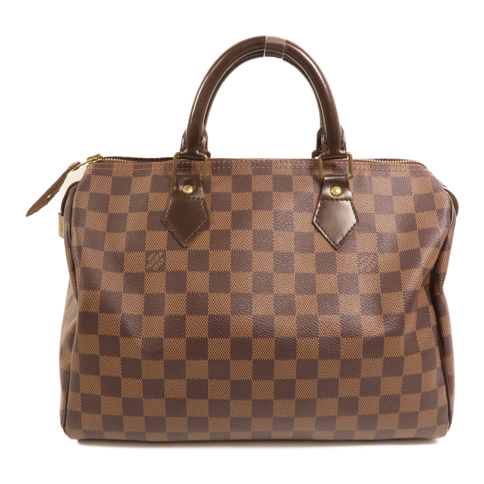 LOUIS VUITTON Damier Speedy 30金扣手挽袋