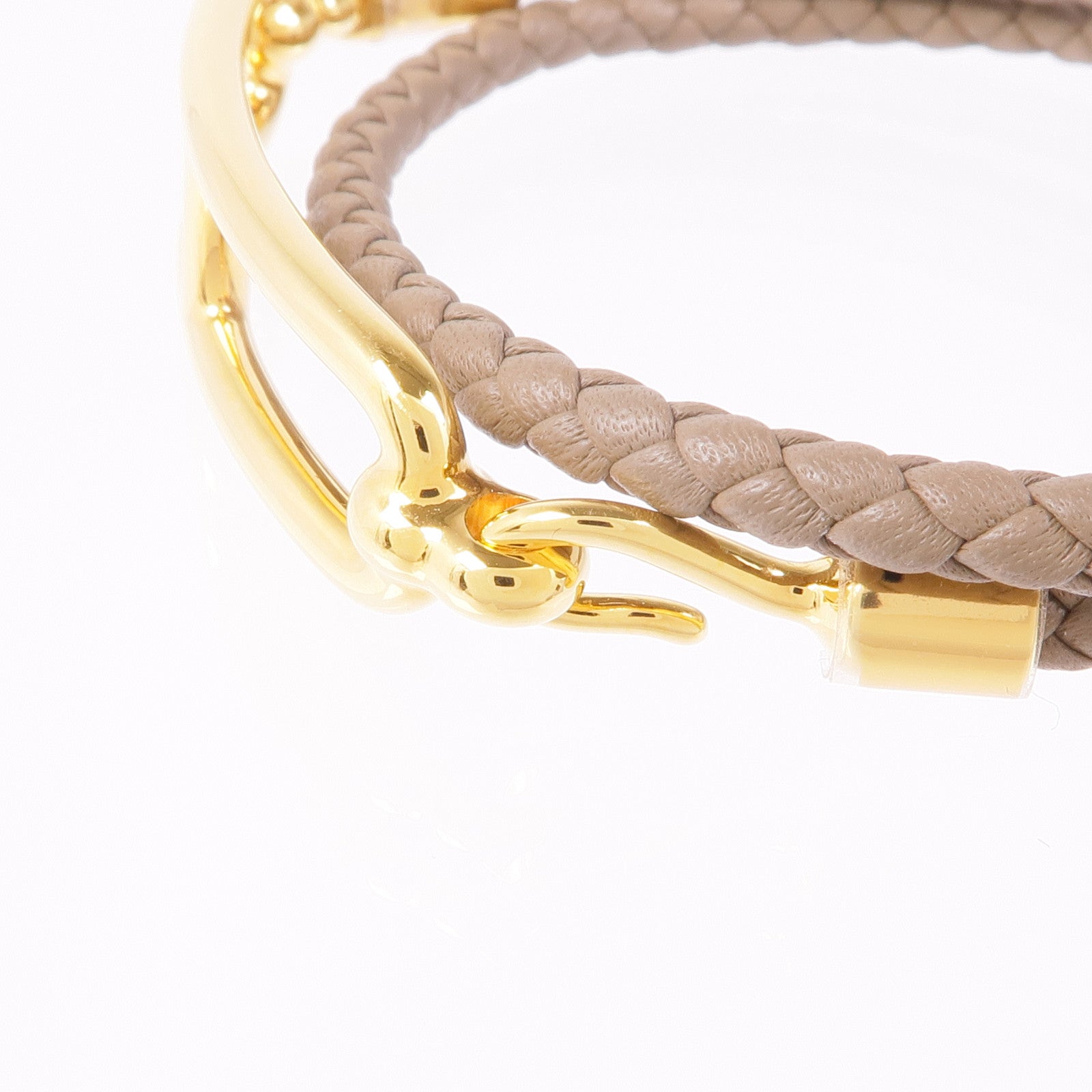 HERMES Swift皮革Roulis Double Tour金扣手鏈18 Etoupe