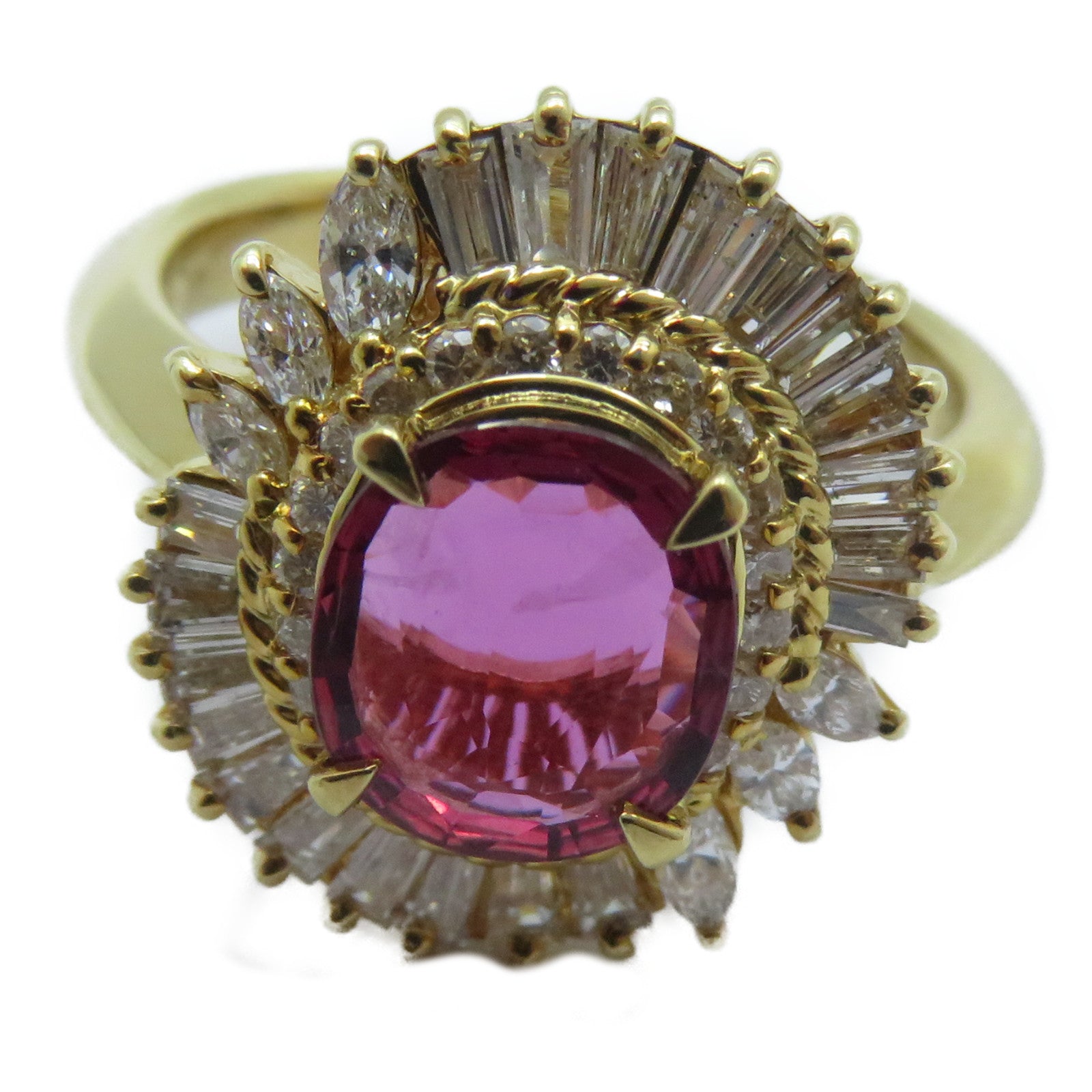 JEWELRY 【激減優惠】18K黃金Ruby Diamond Ring 2.19c紅寶石/1.01ct鑽石戒指US#7
