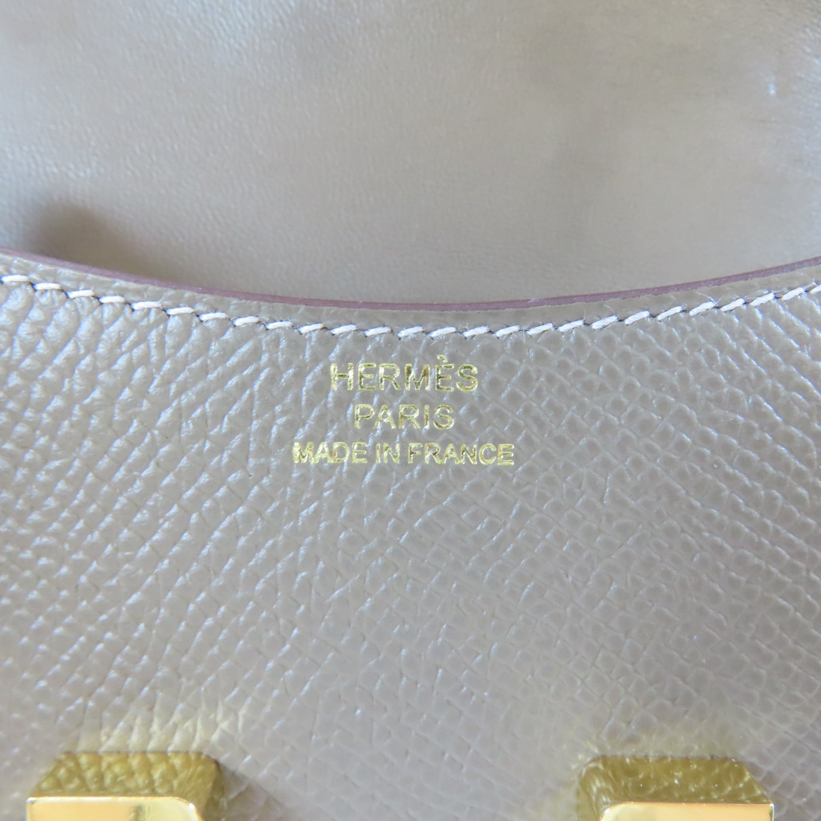 HERMES Epsom皮革Constance Slim金扣錢包大象灰色