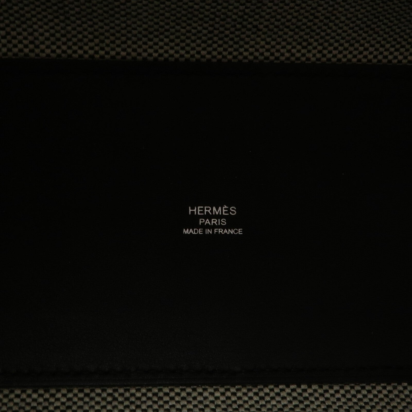 HERMES 帆布Cabas H En Biais 27手挽肩背兩用袋Black/Ecru