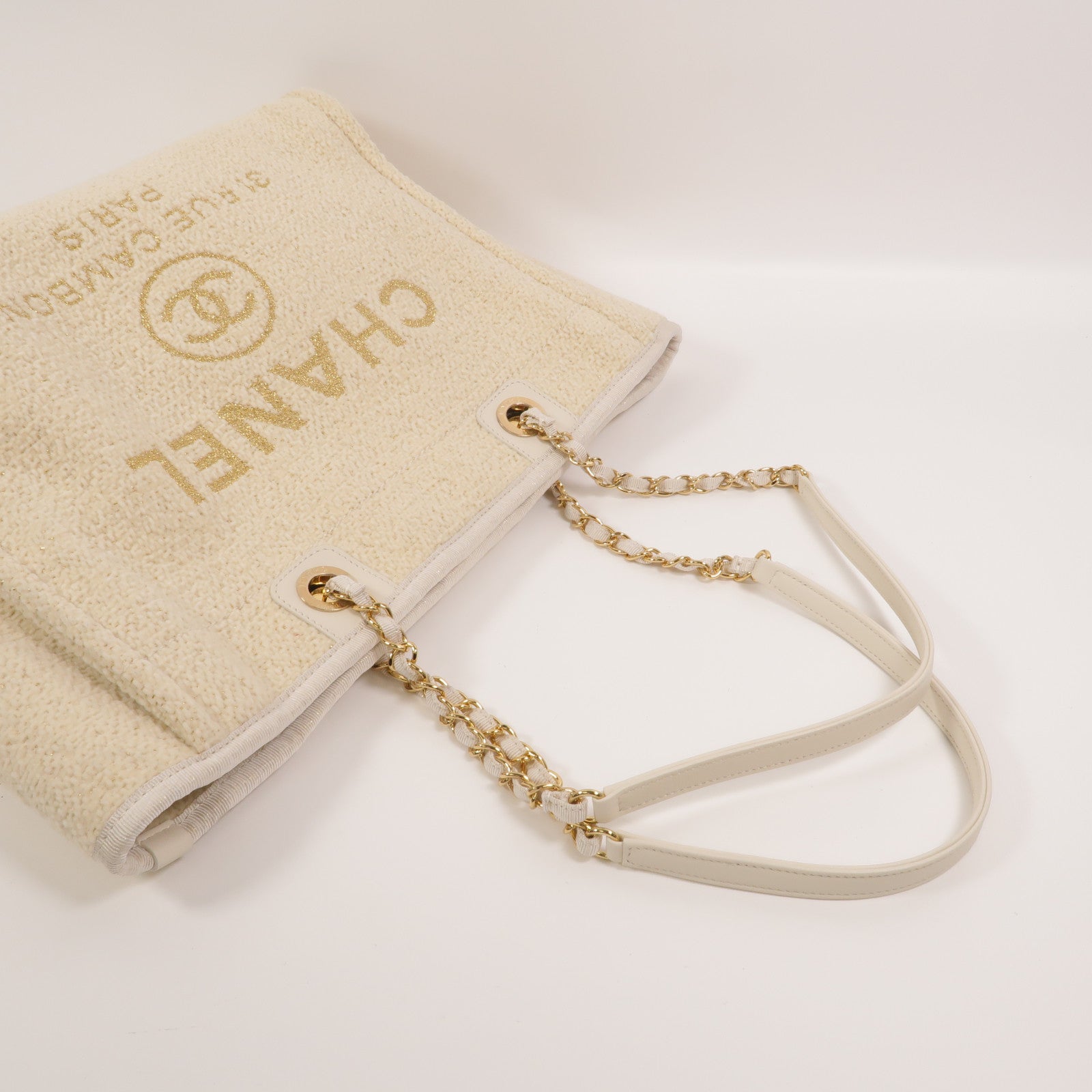CHANEL Tweed Deauville Small Tote鏈帶肩背袋