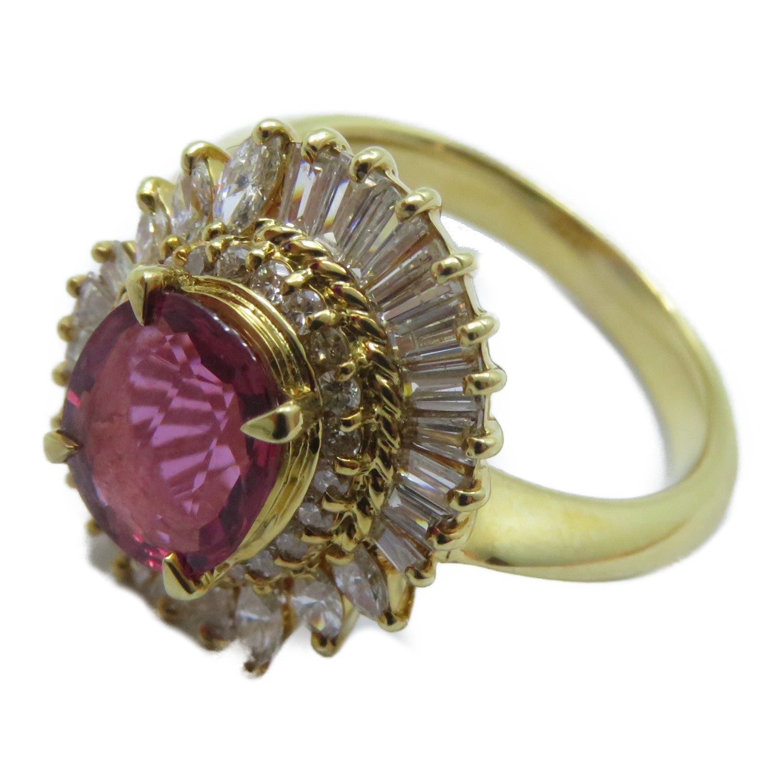 JEWELRY 【激減優惠】18K黃金Ruby Diamond Ring 2.19c紅寶石/1.01ct鑽石戒指US#7