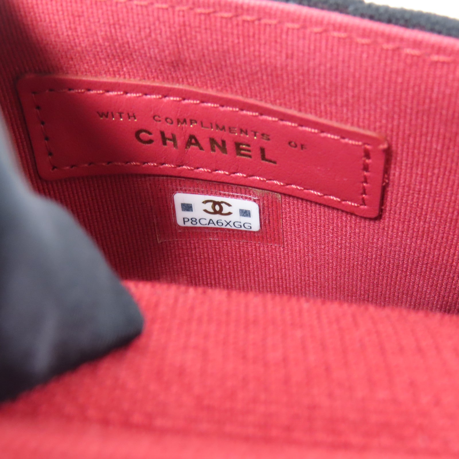 CHANEL 棉質Mini Chain Bag金扣鏈帶肩背袋