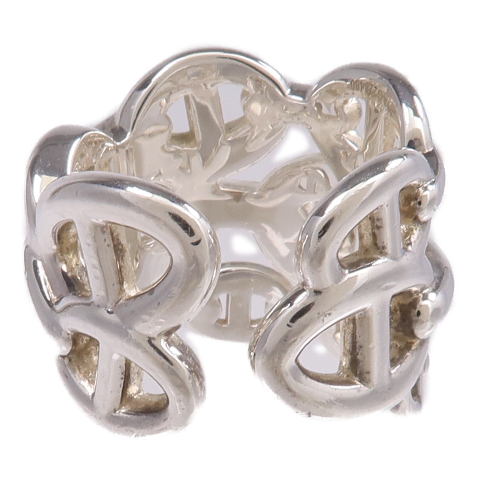 HERMES 925純銀Chaine d'ancre Enchainee Ring戒指US#6.5