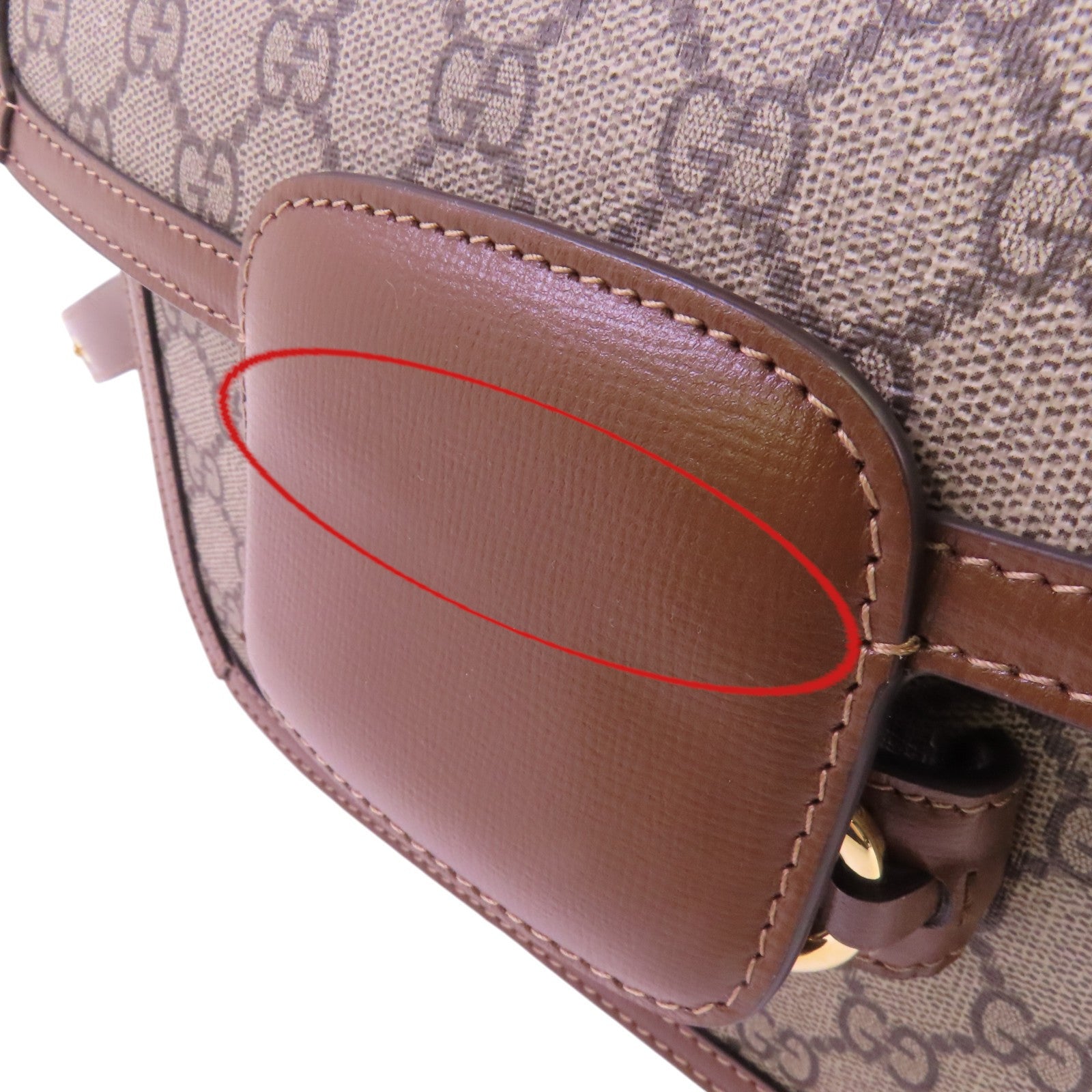 GUCCI 塗層帆布Horsebit 1955 MM金扣肩背袋