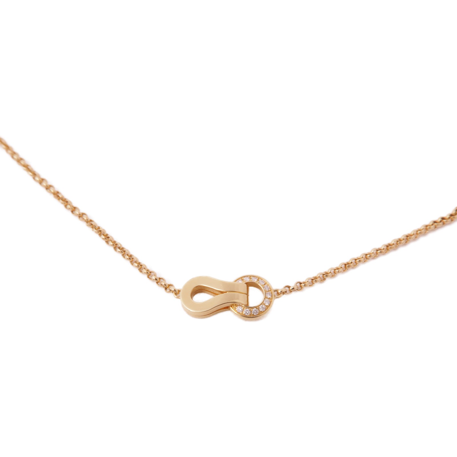 CARTIER Agrafe Diamond Necklace 18K Pink Gold