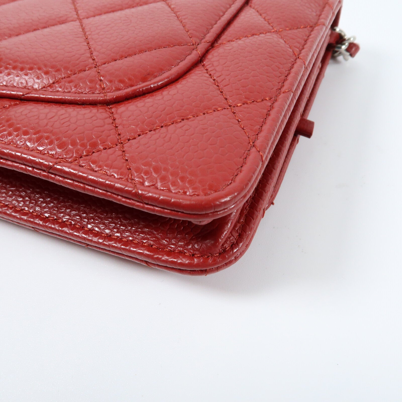 CHANEL 牛皮皮革WOC Wallet On Chain銀扣肩背袋