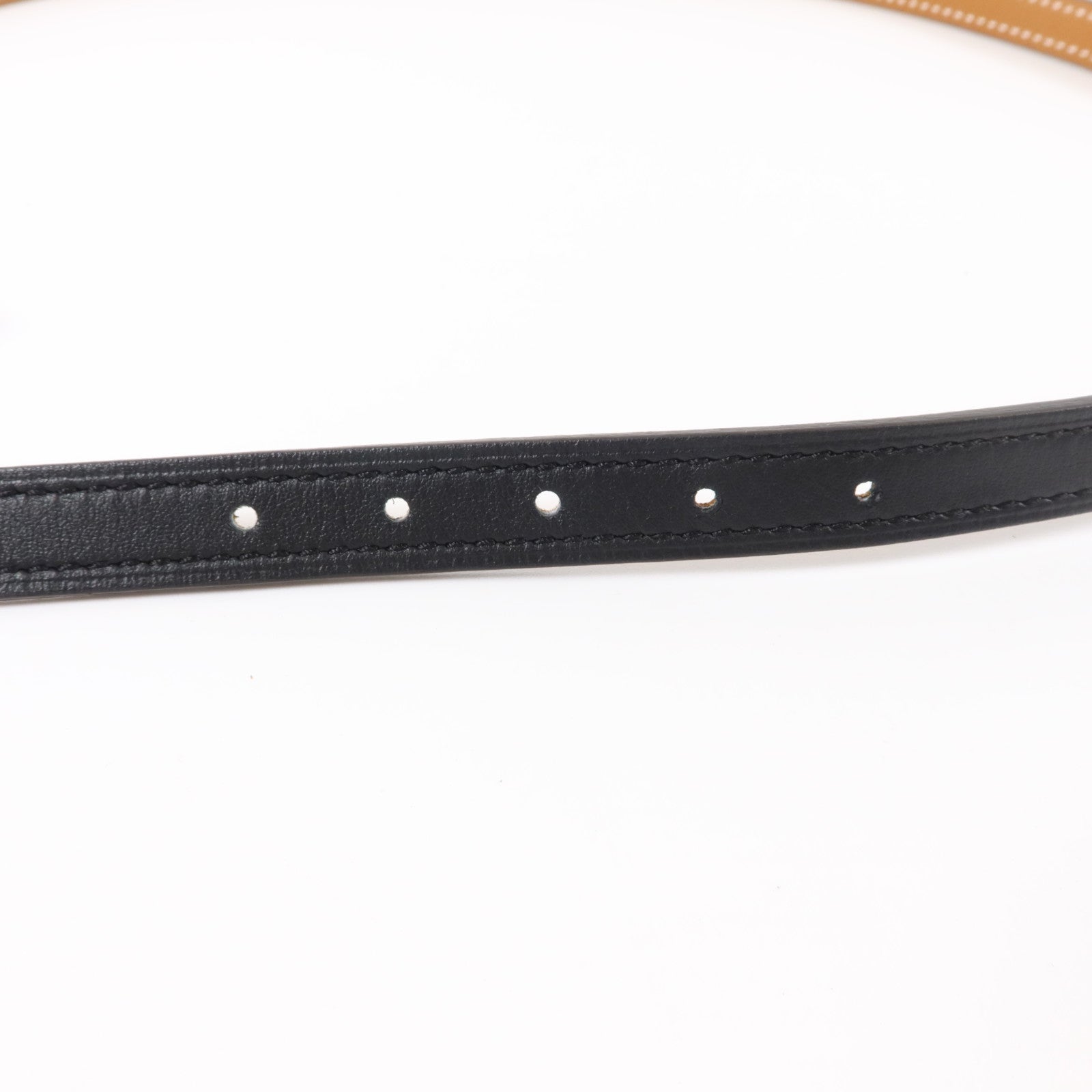 HERMES Epsom皮革/Swift皮革Ancre Buckle Belt Reversible Strap 70cm銀扣皮帶Noir/Gold