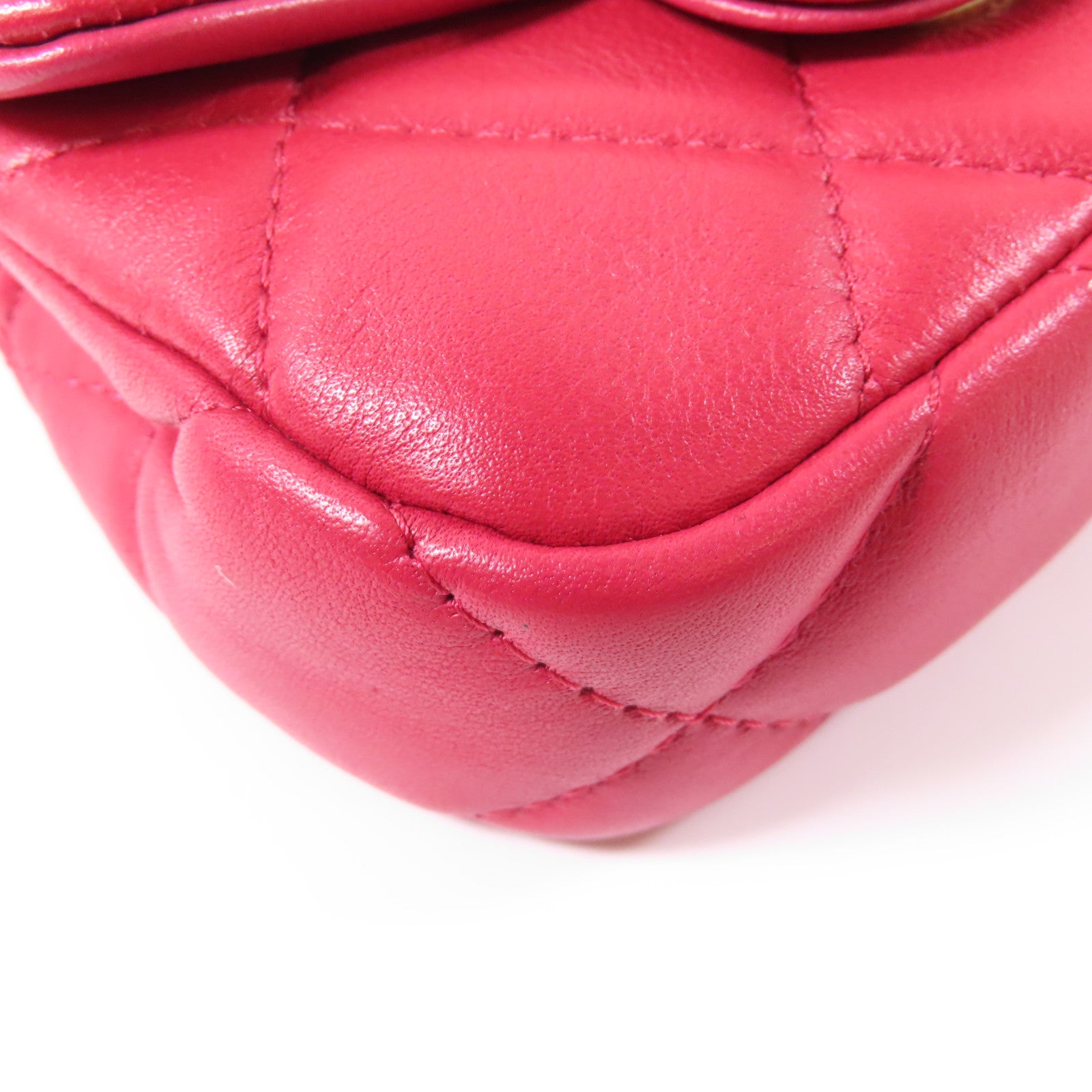 CHANEL (PRICE DOWN) Quilted CC GHW Chain Shoulder Bag 2 Way Bag Calfskin Leather Red