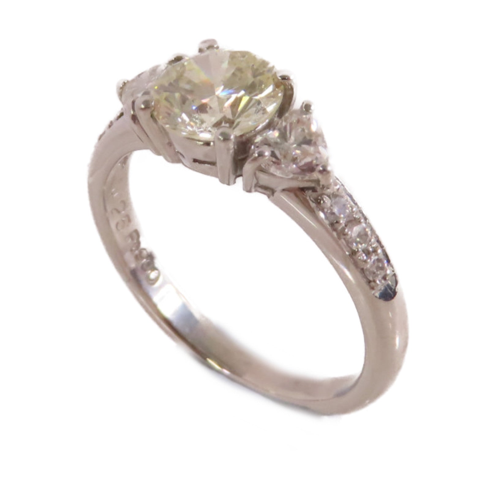 JEWELRY PT900鉑金/1.025ct鑚石/0.49ct鑽石Diamond Ring戒指US#6.25