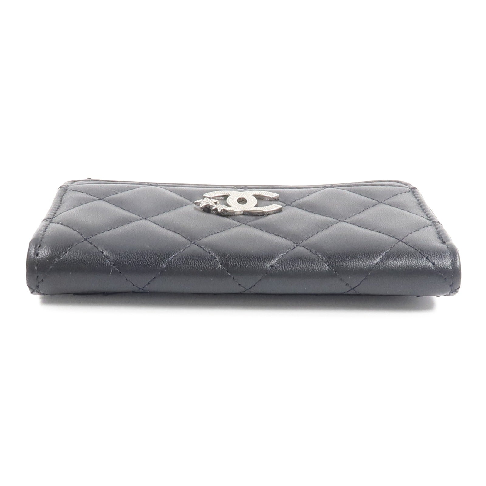 CHANEL 羊皮皮革Rhinestone Star CC Logo Card Holder錢包