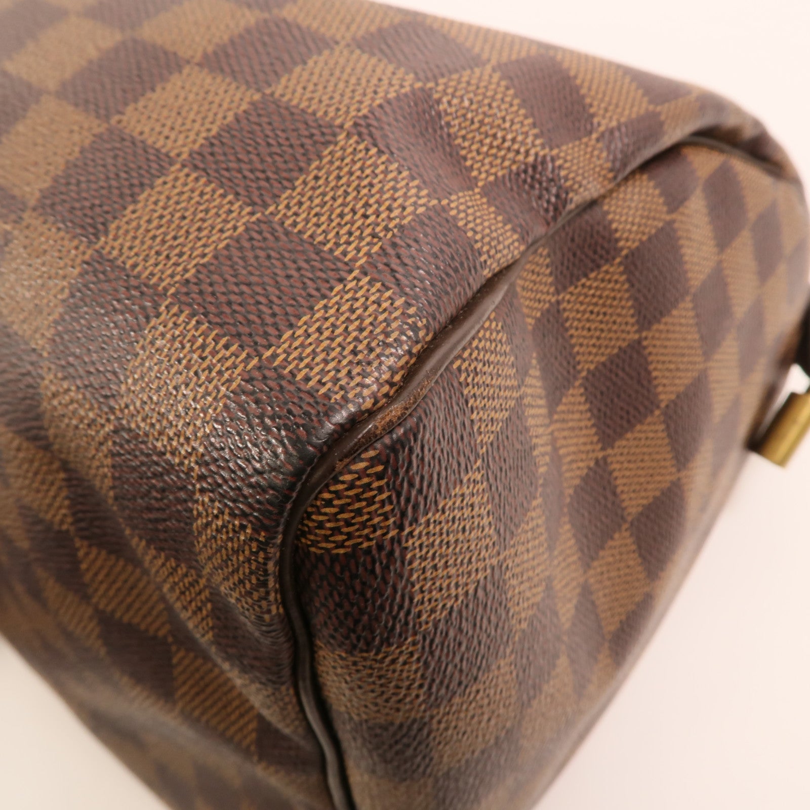 LOUIS VUITTON Damier Speedy 30金扣手挽袋