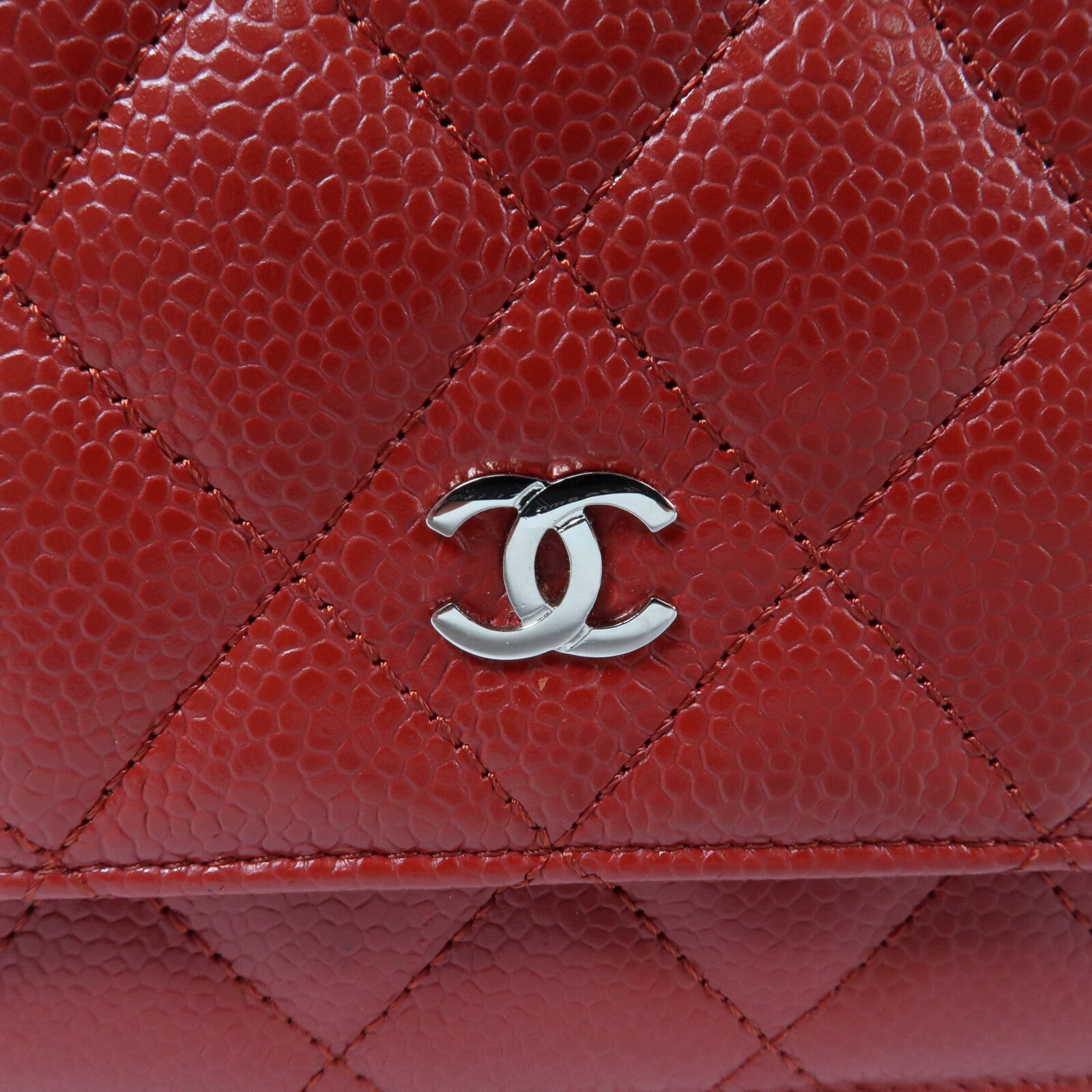CHANEL 牛皮皮革WOC Wallet On Chain銀扣肩背袋