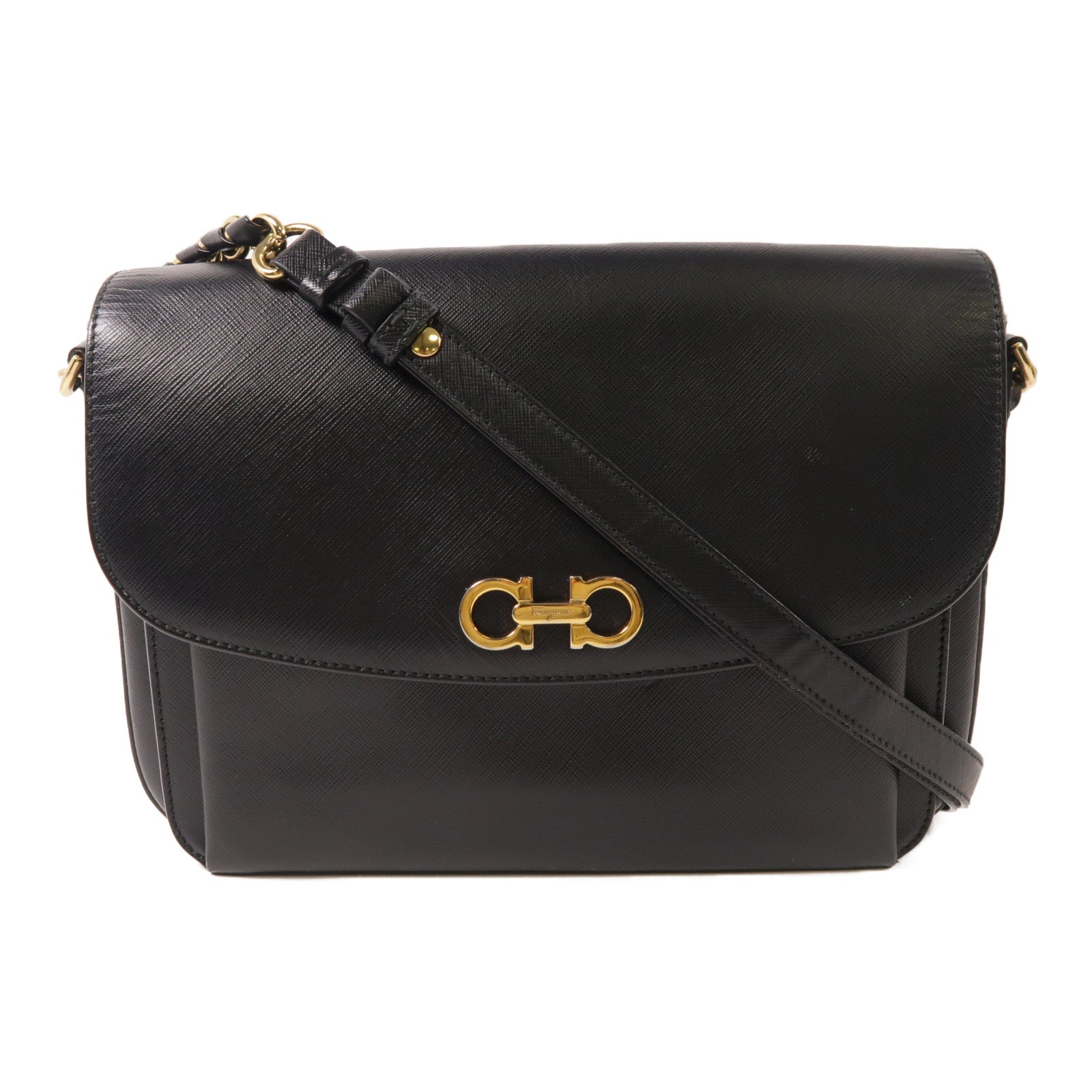 Salvatore Ferragamo 牛皮皮革Shoulder Bag金扣肩背袋