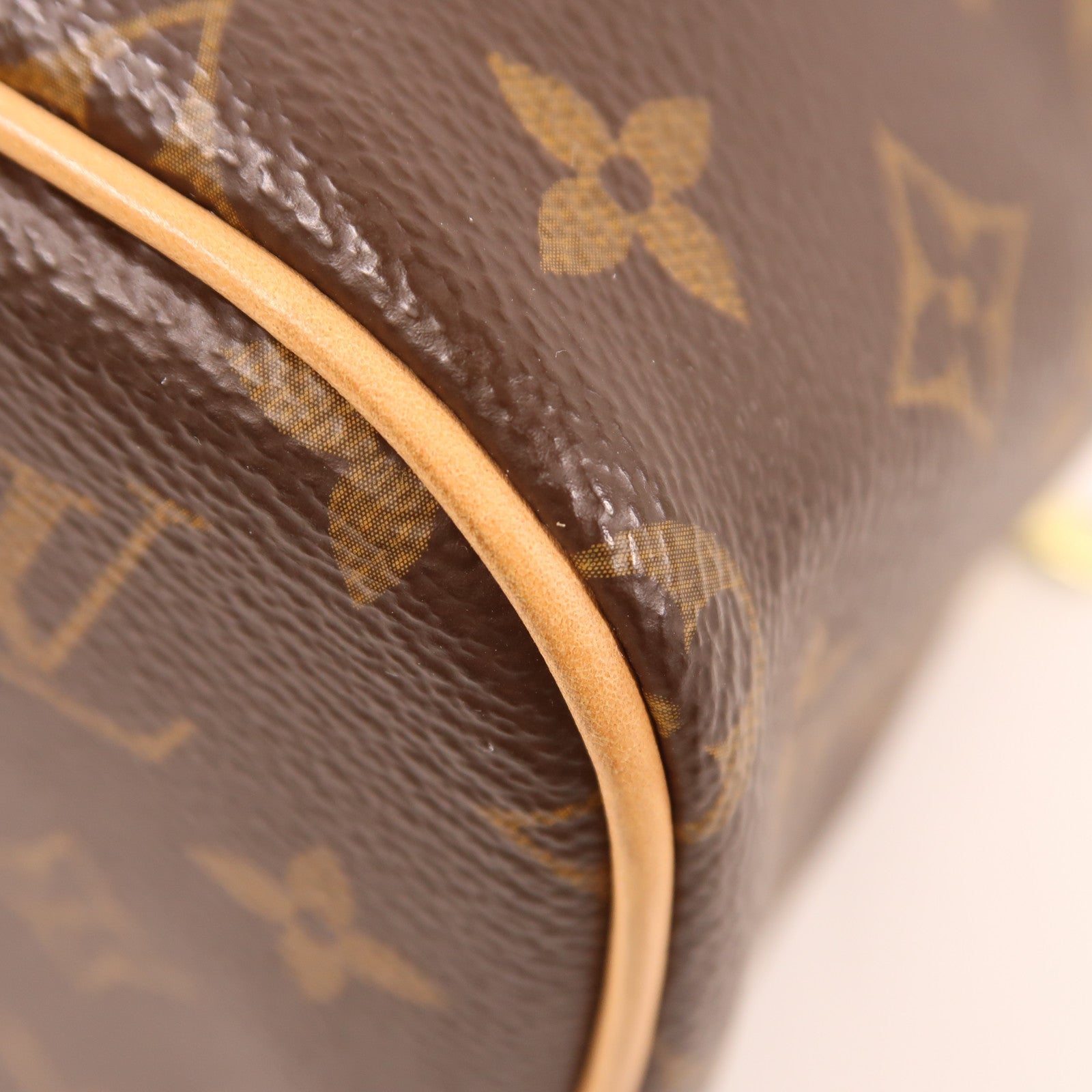 LOUIS VUITTON Monogram Nice BB金扣手挽袋棕色
