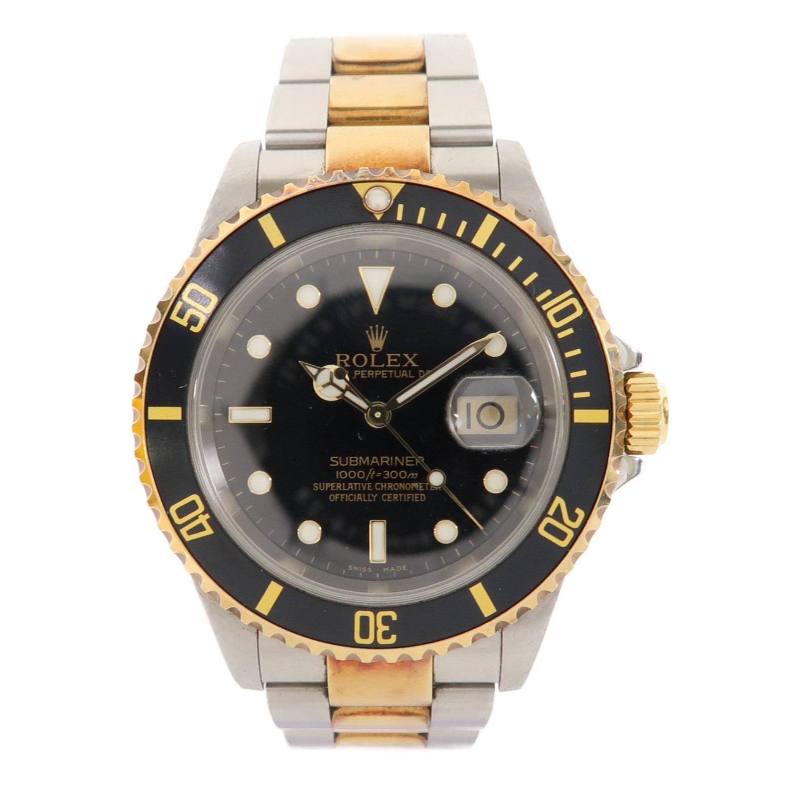 ROLEX Submariner18K黃金/不鏽鋼手錶自動機芯黑色