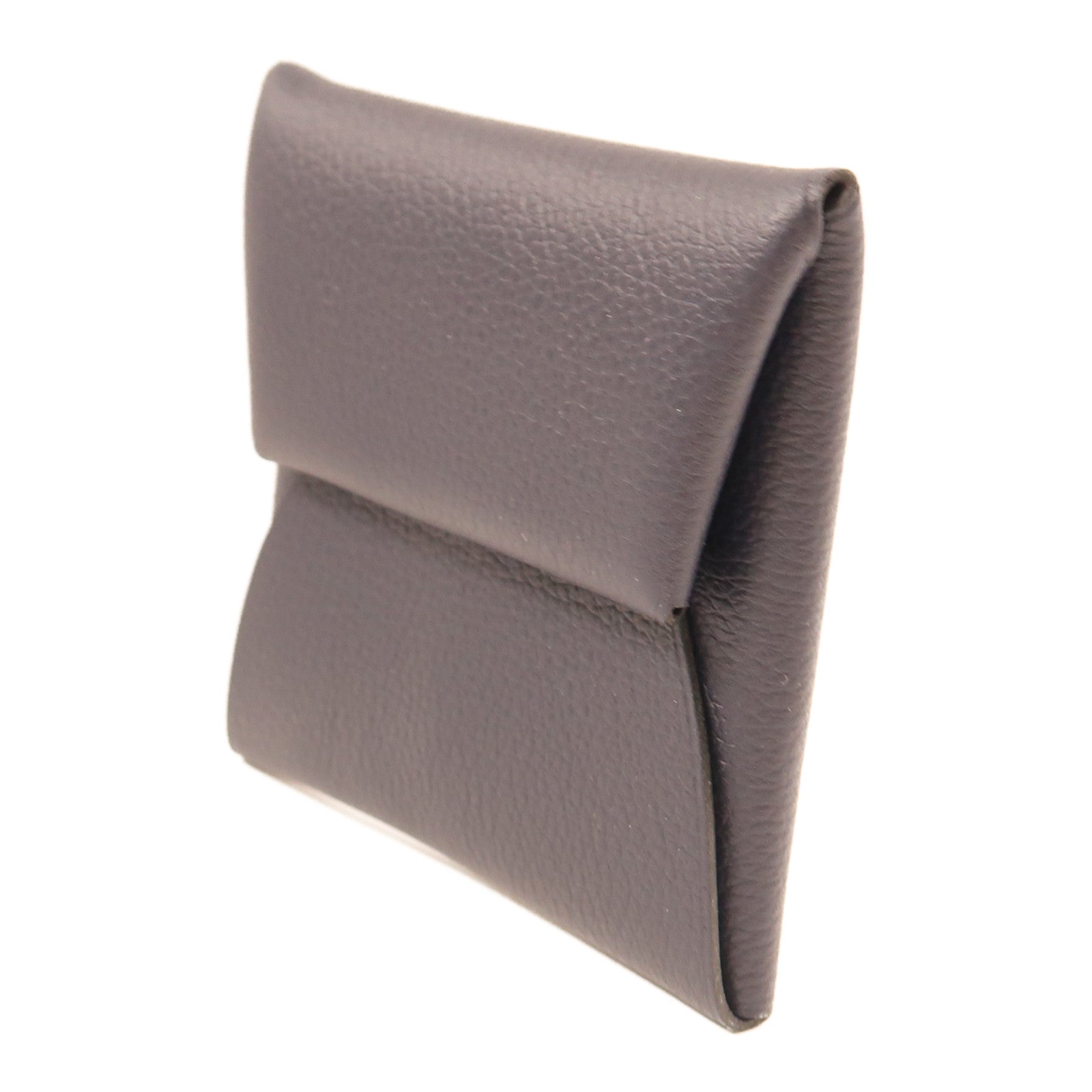 HERMES 【激減優惠】Clemence皮革Change Purse銀扣零錢包Navy