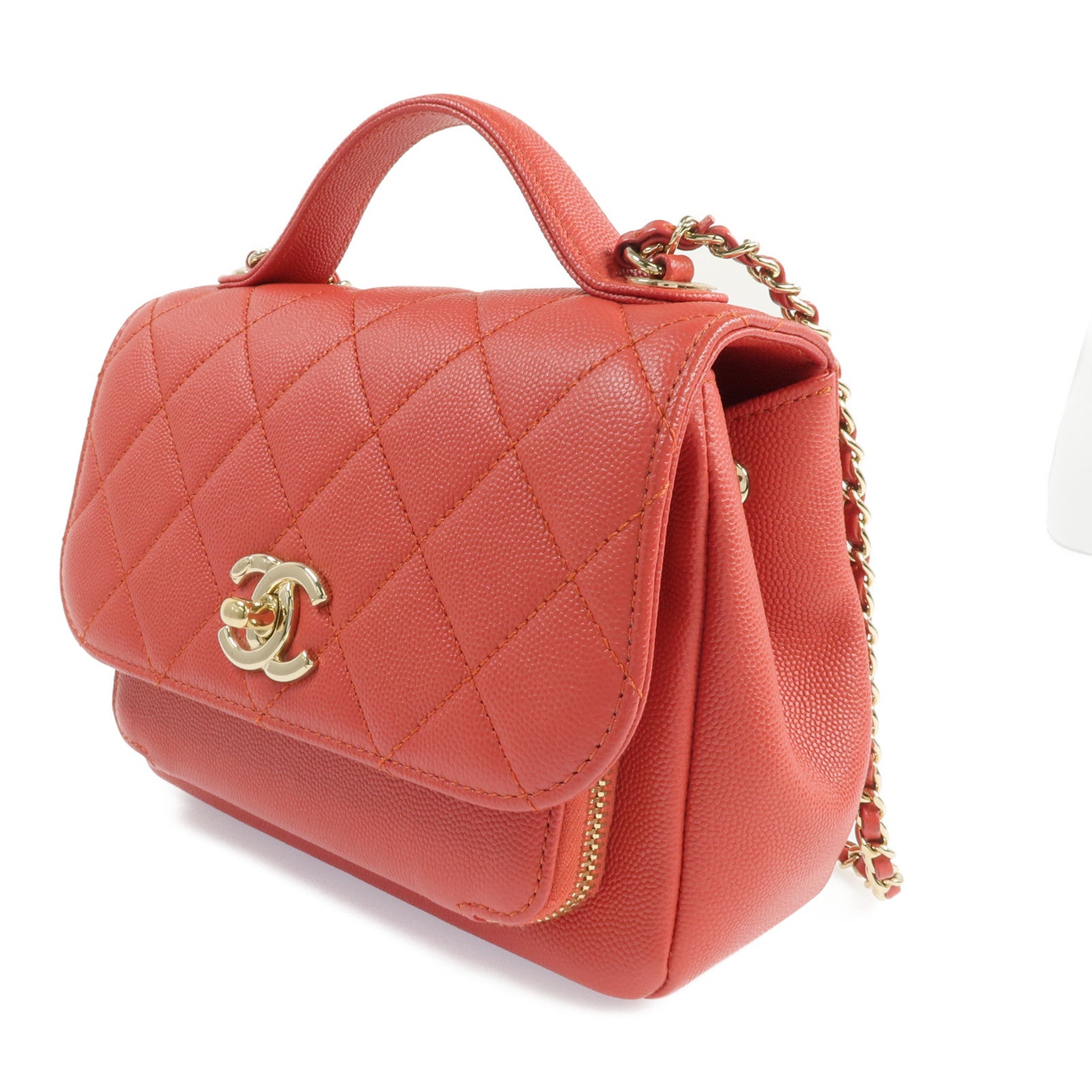 CHANEL 牛皮皮革2way Chain Shoulder Bag金扣手挽肩背兩用袋