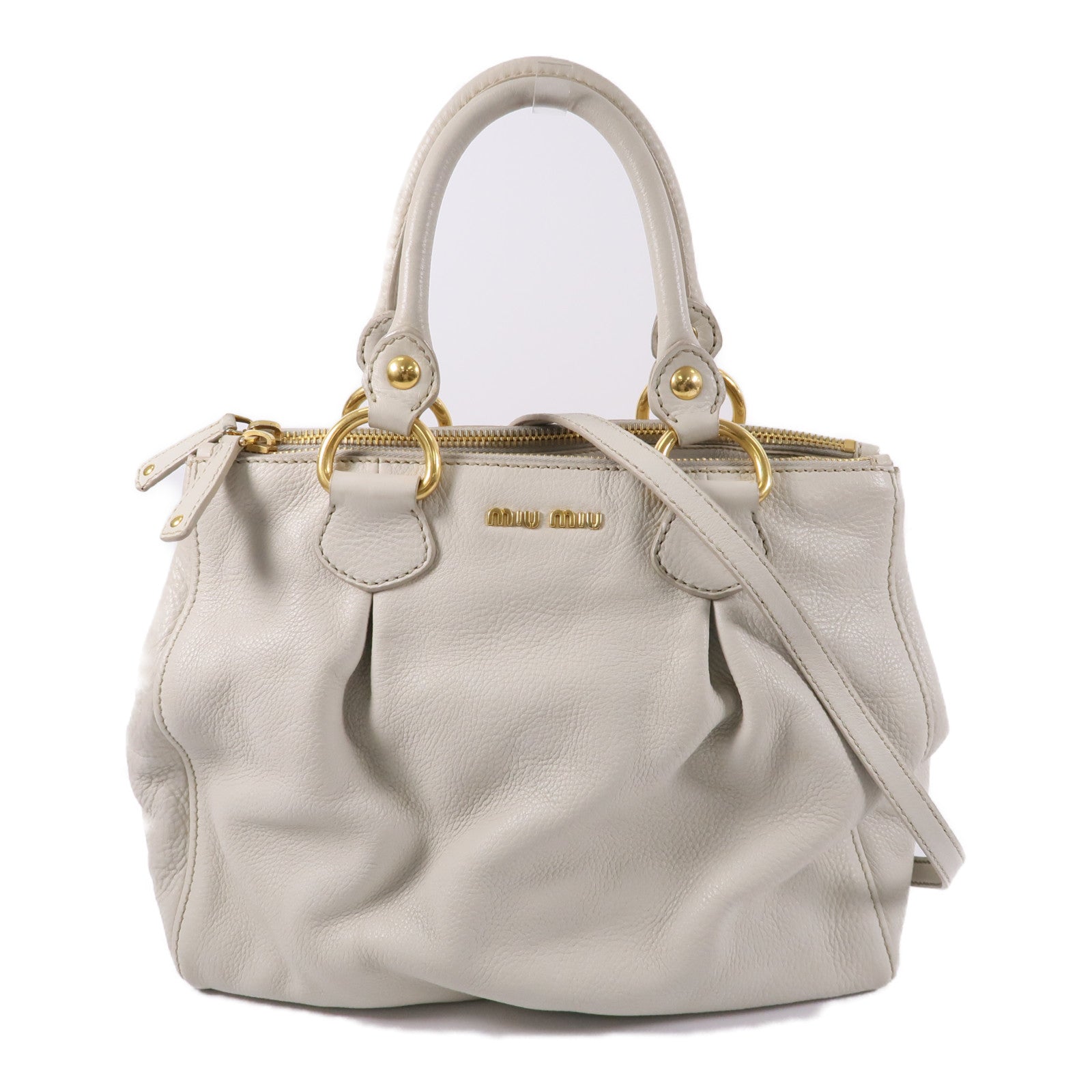 Miu Miu 牛皮皮革2 Way Shoulder手挽肩背兩用袋