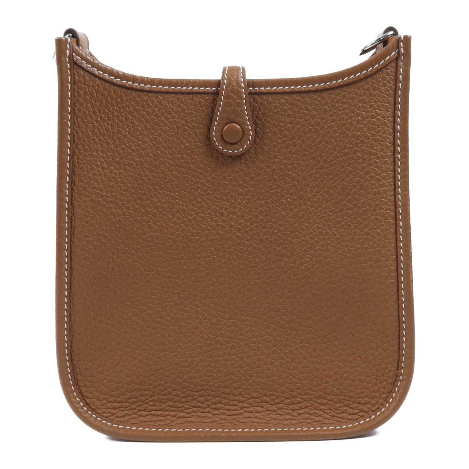 HERMES Clemence皮革Evelyne TPM銀扣肩背袋Gold