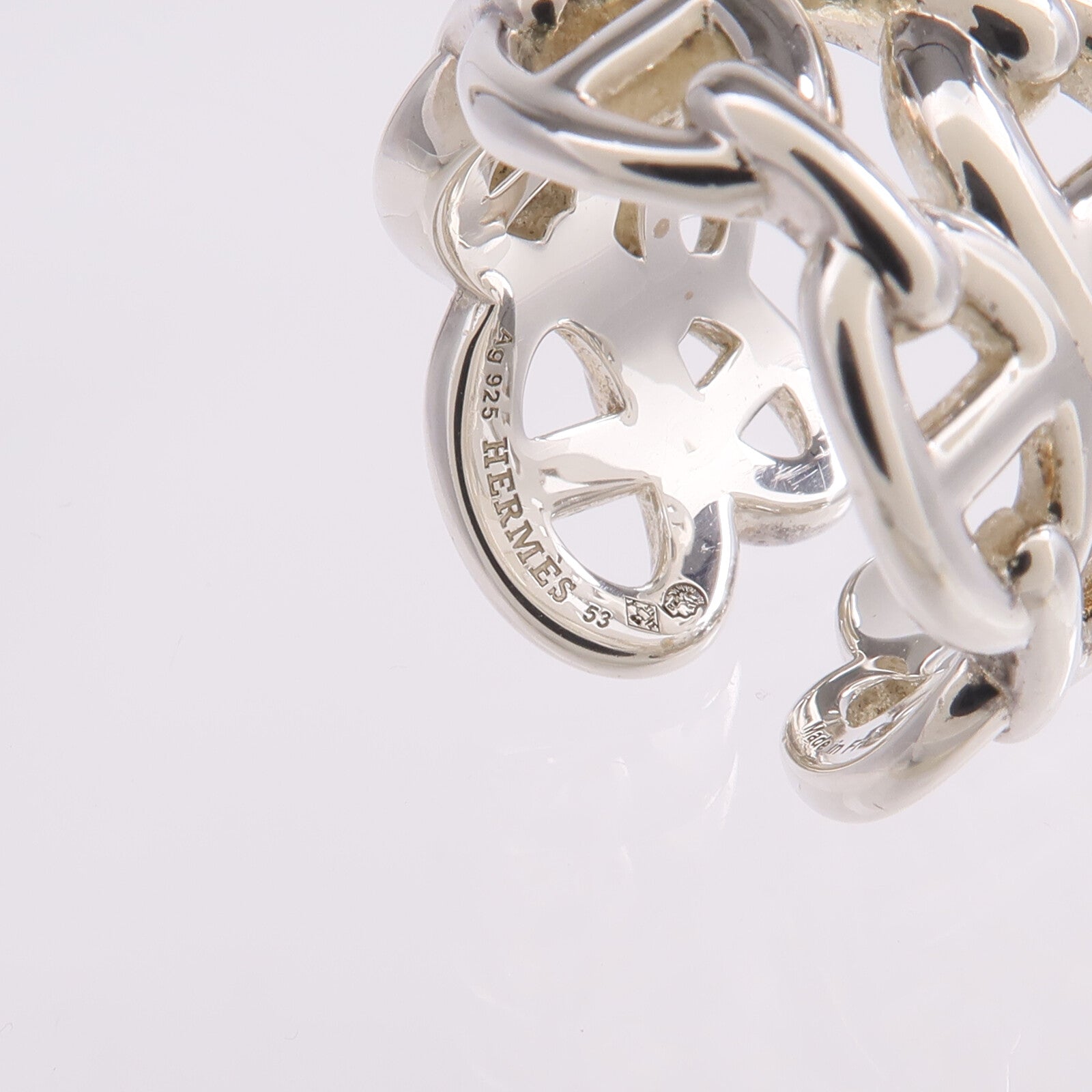 HERMES 925純銀Chaine d'ancre Enchainee Ring戒指US#6.5