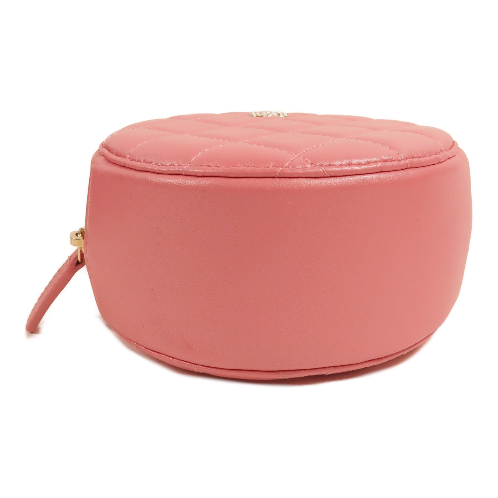 CHANEL 羊皮皮革Round Vanity Case鏈帶肩背袋