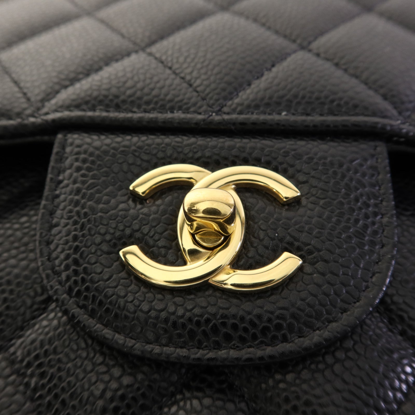 CHANEL 牛皮皮革Large Classic金扣鏈帶肩背袋