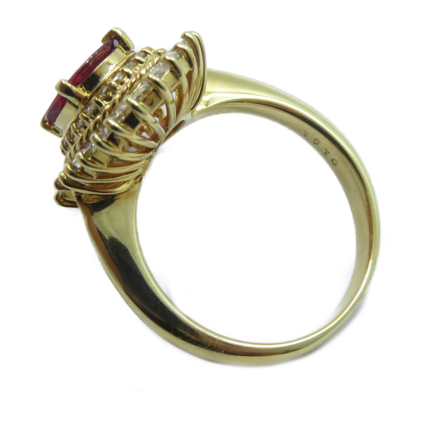 JEWELRY 【激減優惠】18K黃金Ruby Diamond Ring 2.19c紅寶石/1.01ct鑽石戒指US#7