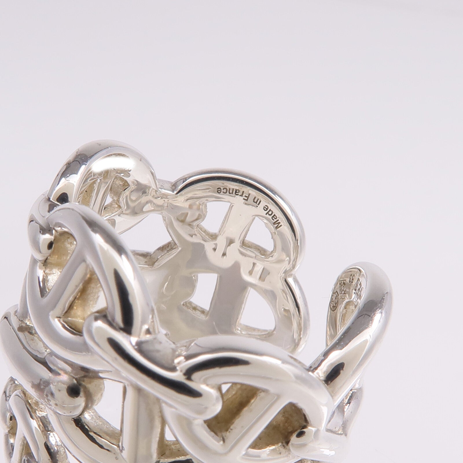 HERMES 925純銀Chaine d'ancre Enchainee Ring戒指US#6.5