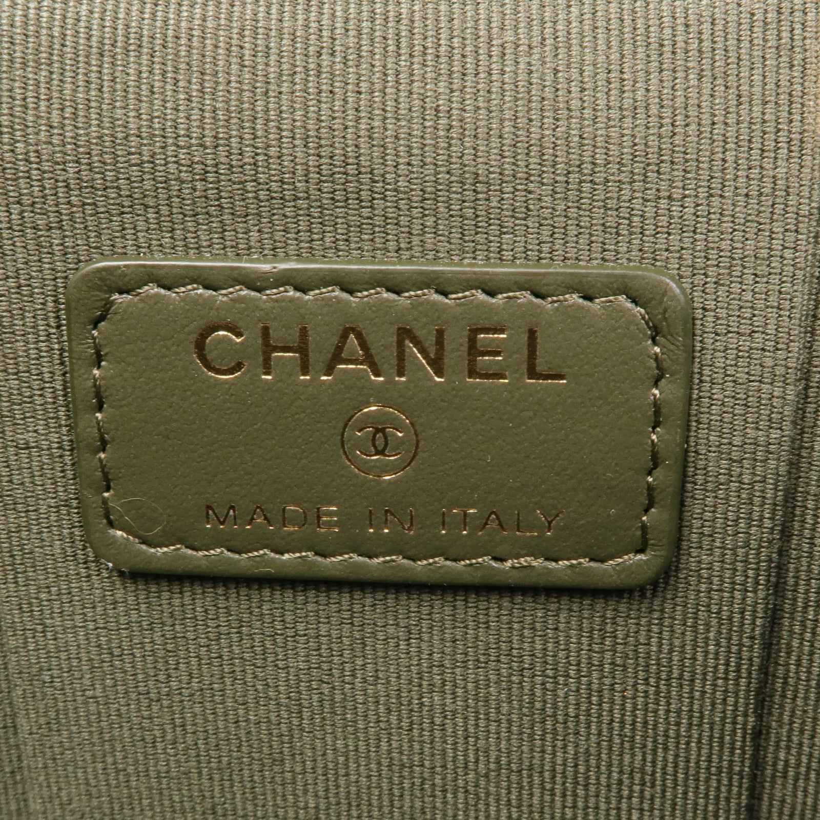 CHANELCC GHW Polly Pocket Chain 2 Way Bag Lambskin Leather Olive Green