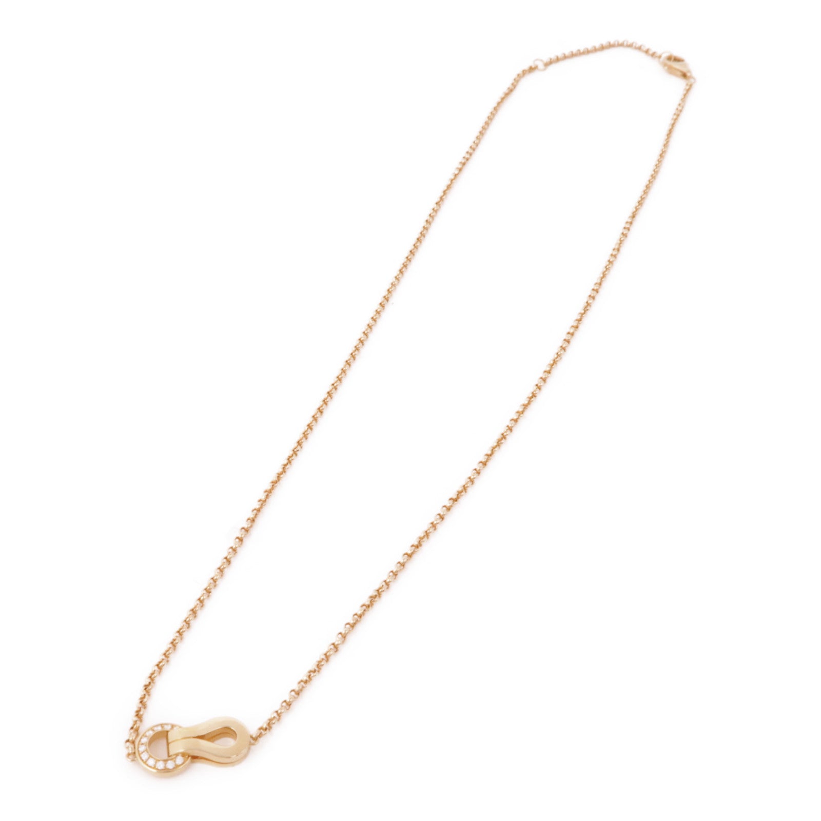 CARTIER Agrafe Diamond Necklace 18K Pink Gold