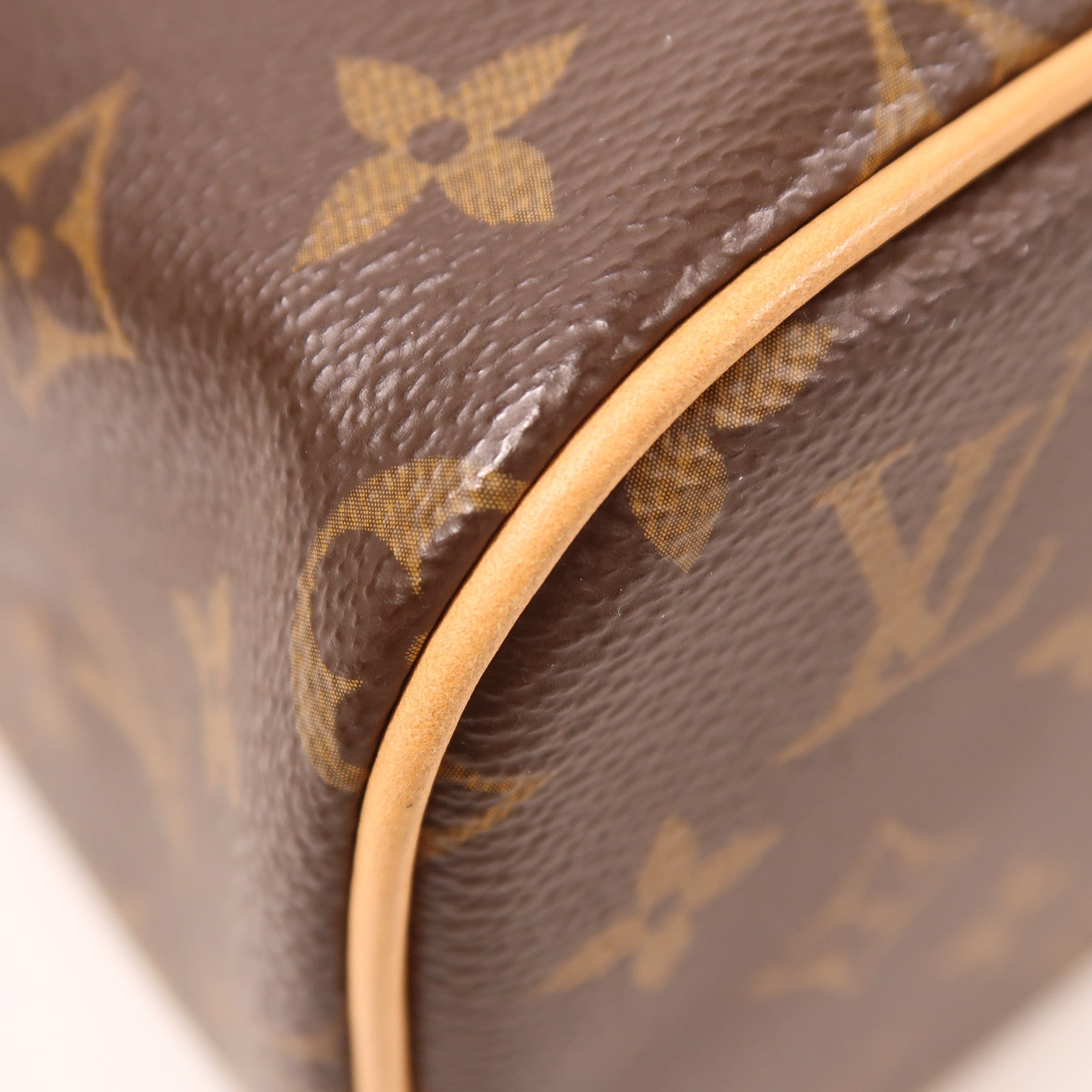 LOUIS VUITTON Monogram Nice BB金扣手挽袋棕色
