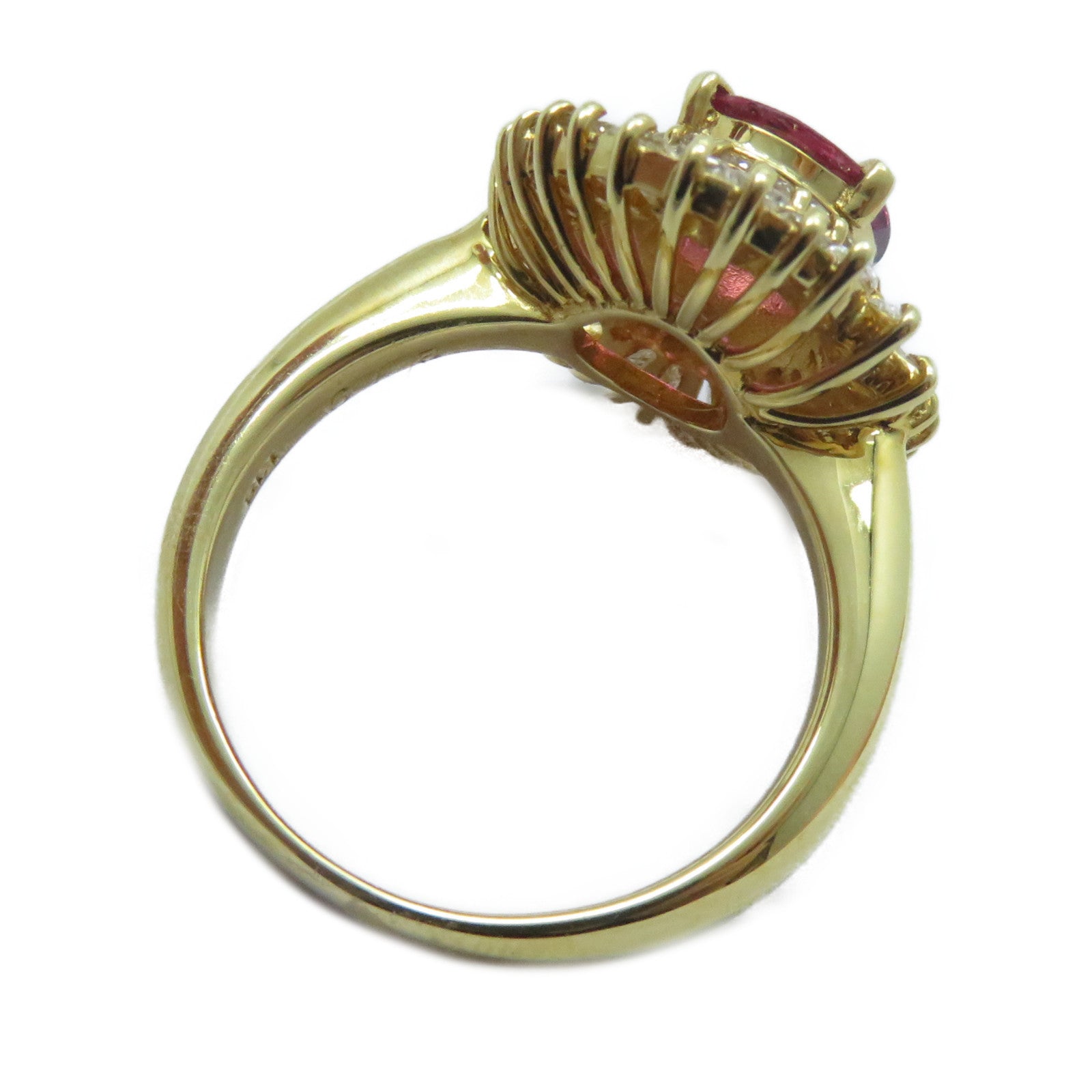 JEWELRY 【激減優惠】18K黃金Ruby Diamond Ring 2.19c紅寶石/1.01ct鑽石戒指US#7