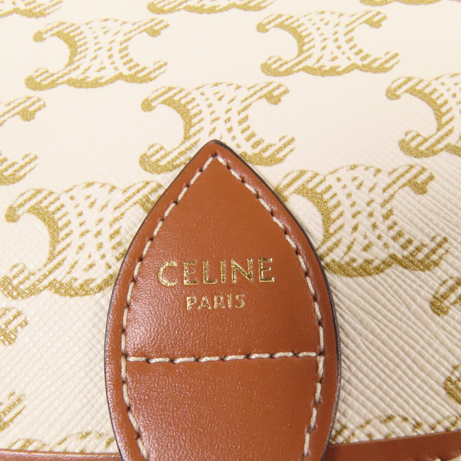 CELINE 塗層帆布Folco Bag金扣肩背袋