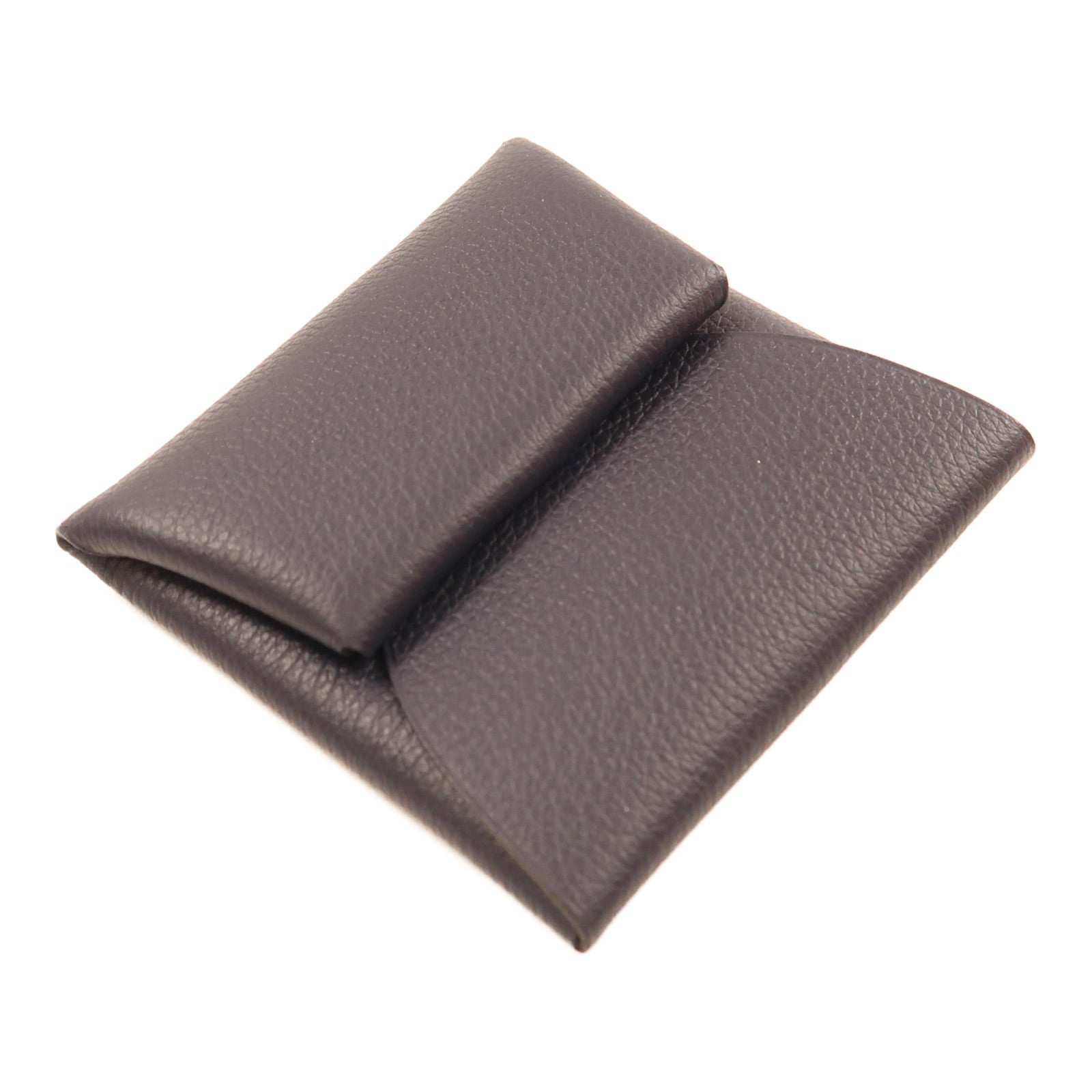 HERMES 【激減優惠】Clemence皮革Change Purse銀扣零錢包Navy