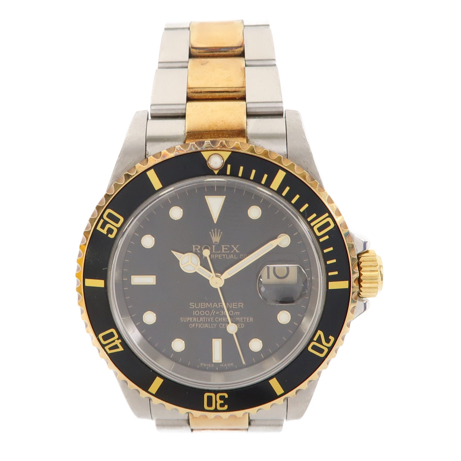 ROLEX Submariner18K黃金/不鏽鋼手錶自動機芯黑色