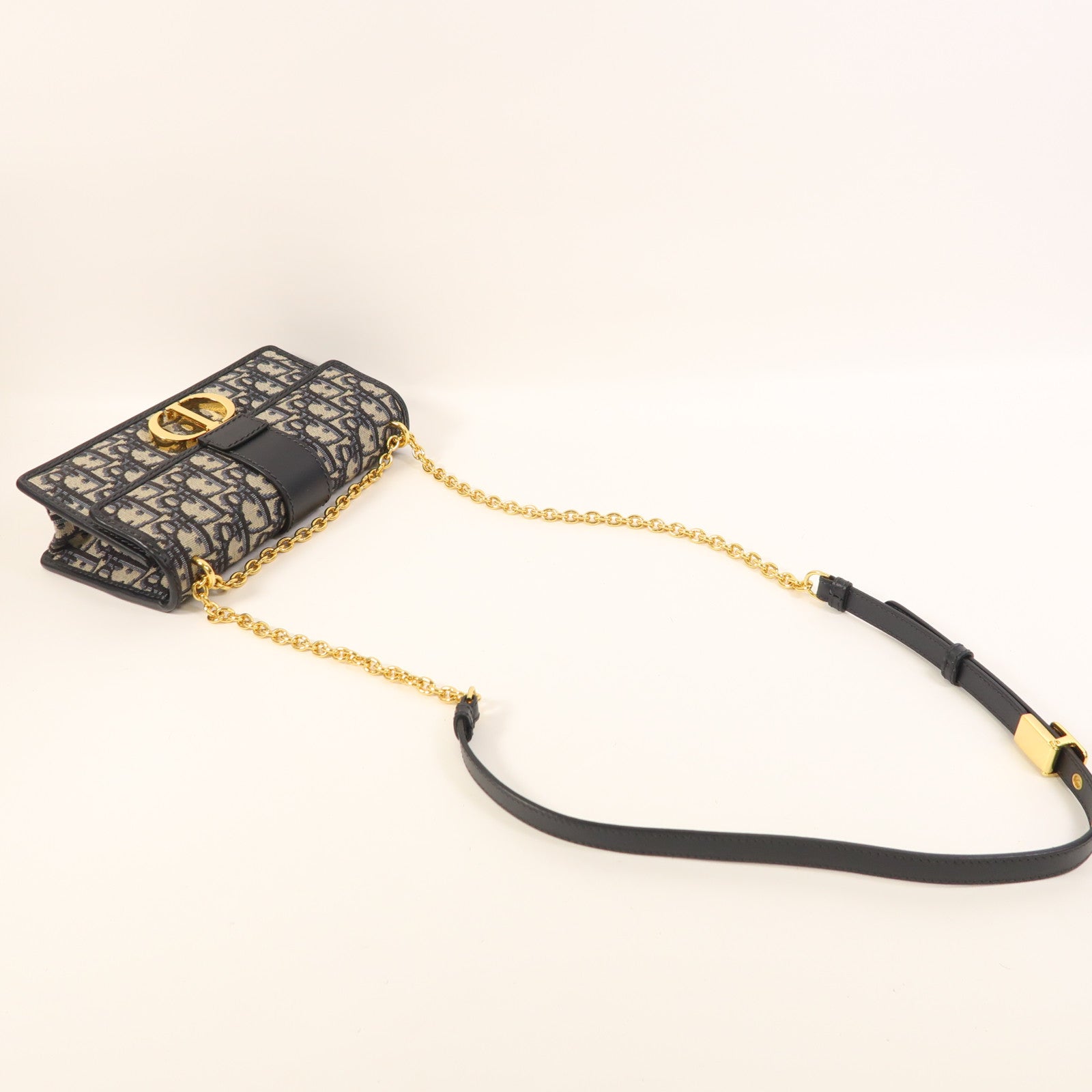 Dior 帆布30 Montaigne金扣鏈帶肩背袋
