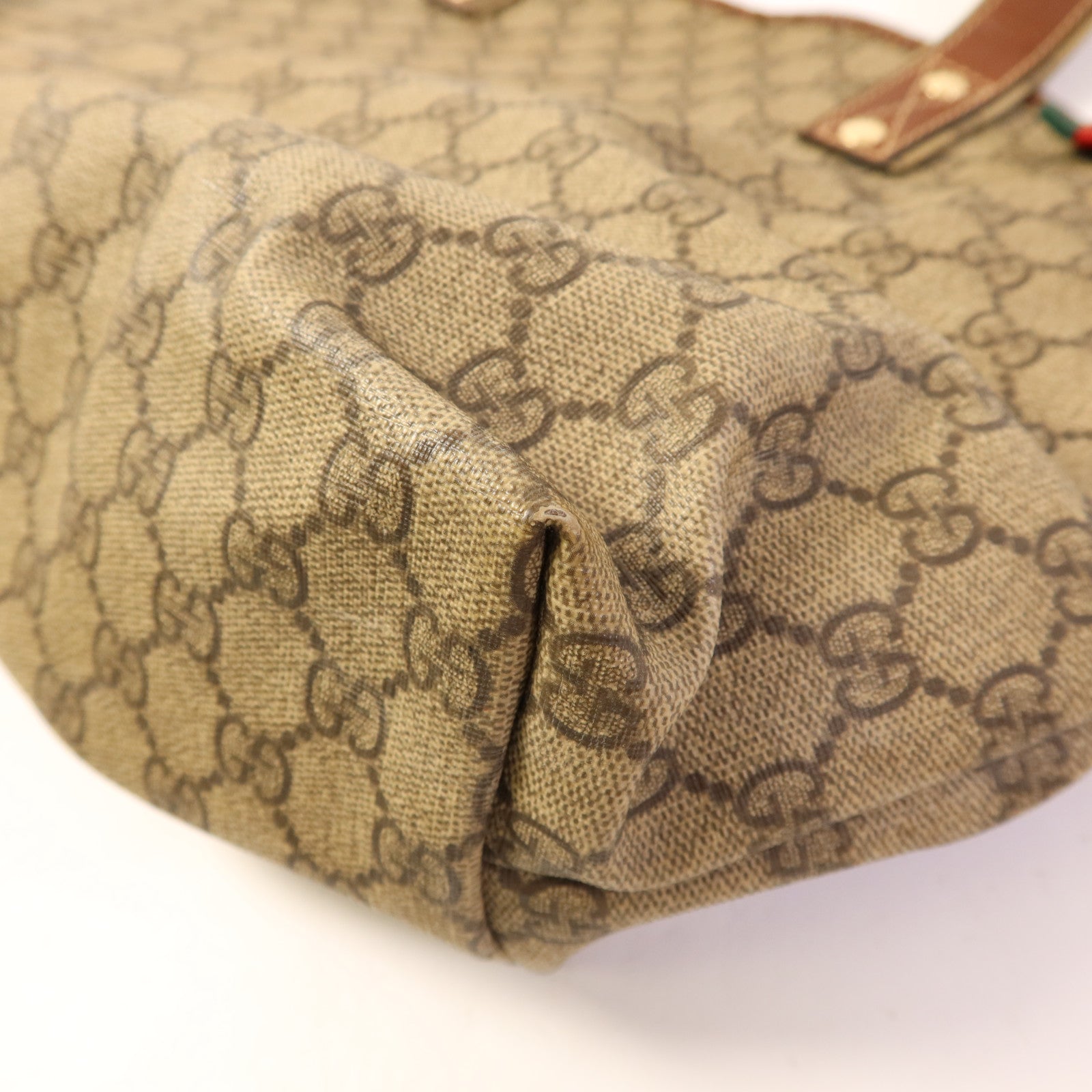 GUCCI 塗層帆布Shoulder Tote金扣肩背袋/手挽袋