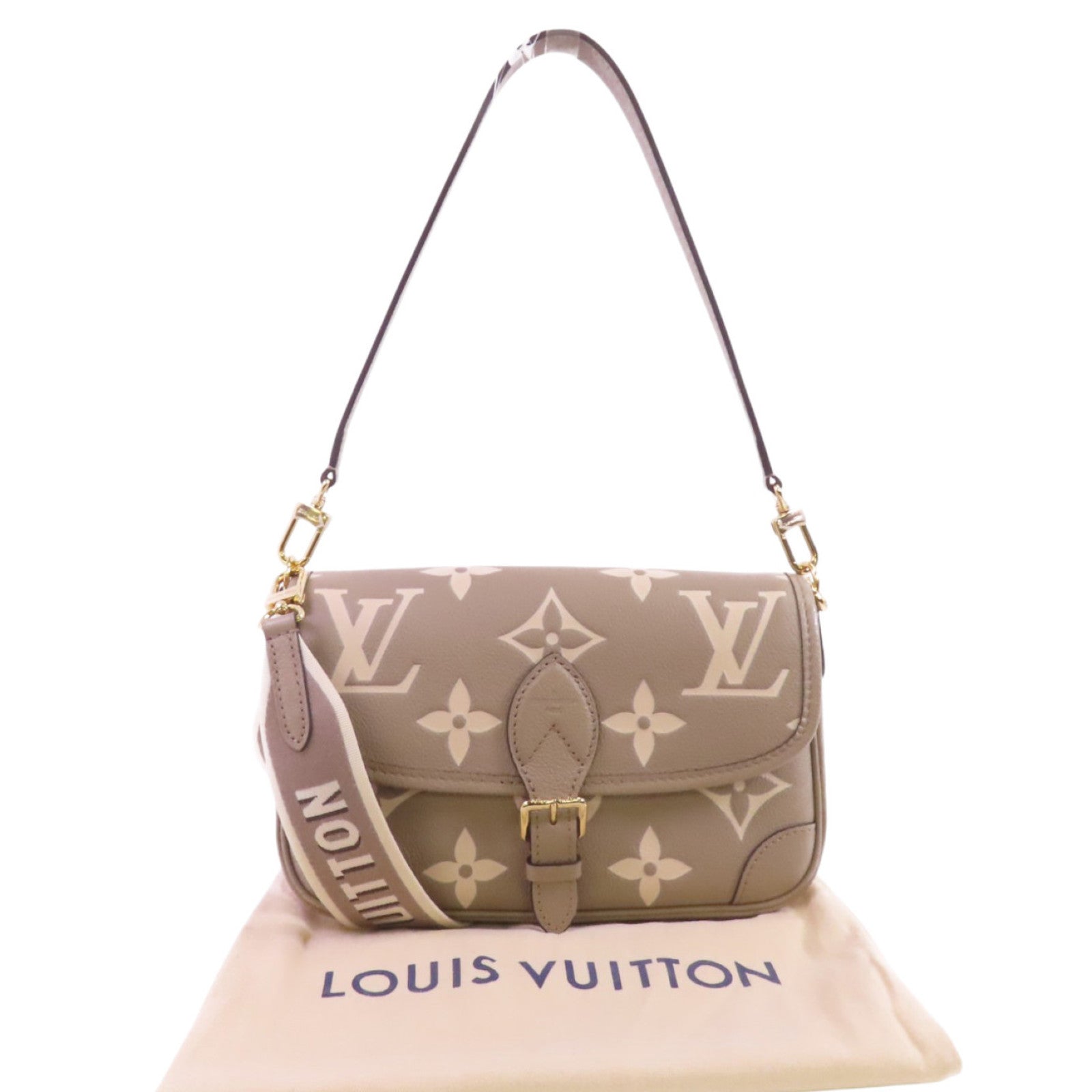 LOUIS VUITTON Monogram Empreinte Diane PM金扣手挽肩背兩用袋