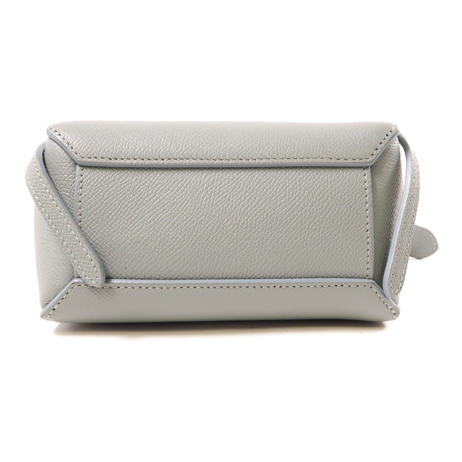CELINE 牛皮皮革Belt Bag金扣肩背袋灰色