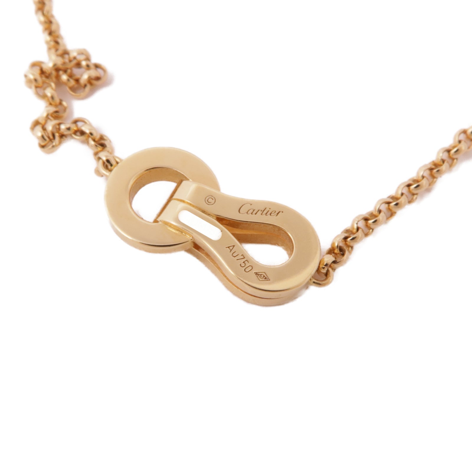 CARTIER Agrafe Diamond Necklace 18K Pink Gold