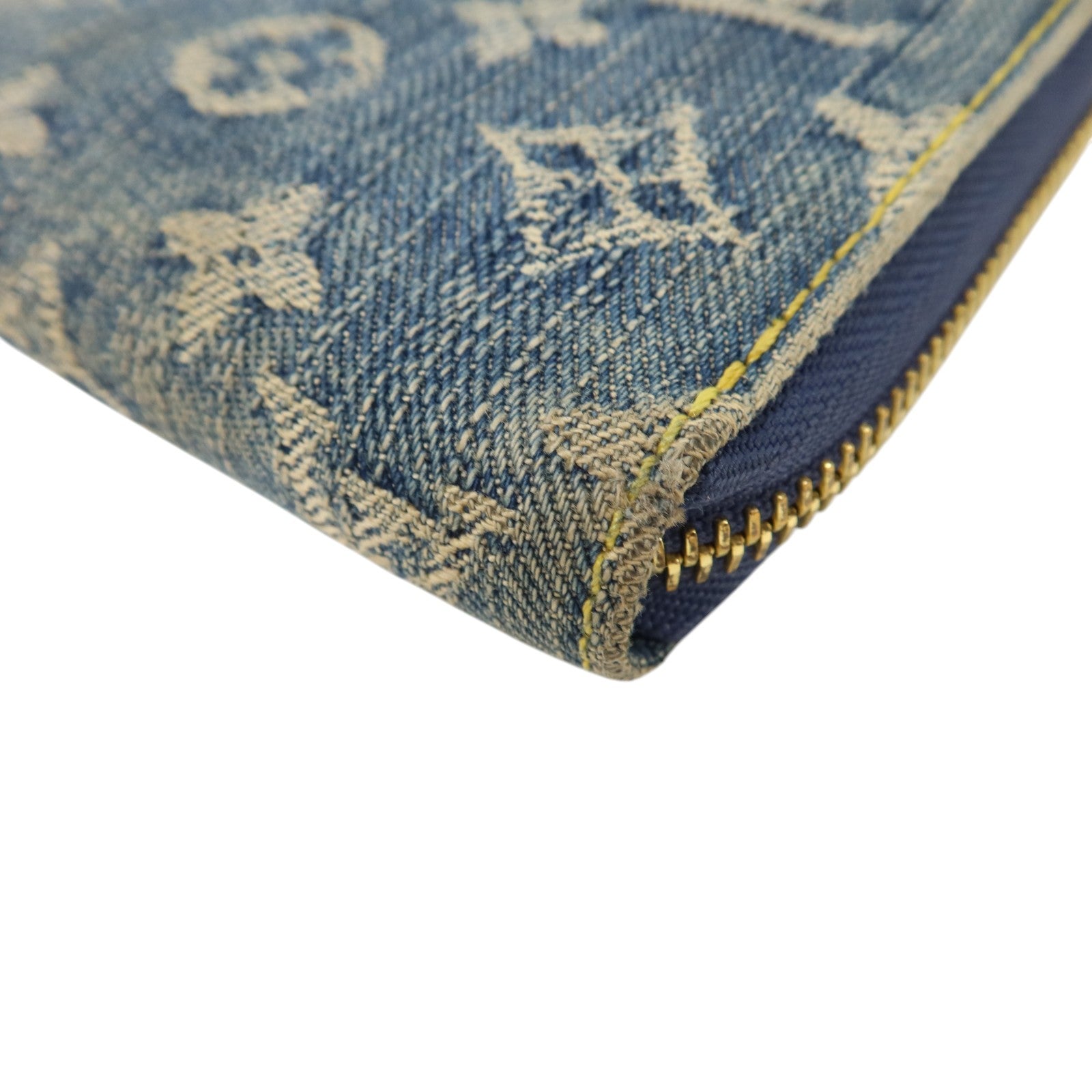 LOUIS VUITTON Monogram Denim Zippy Wallet金扣長錢包