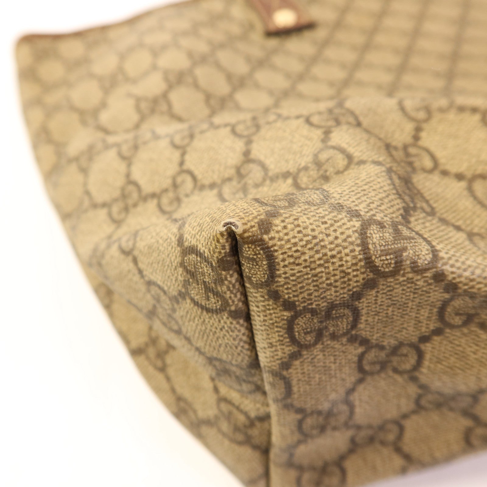 GUCCI 塗層帆布Shoulder Tote金扣肩背袋/手挽袋