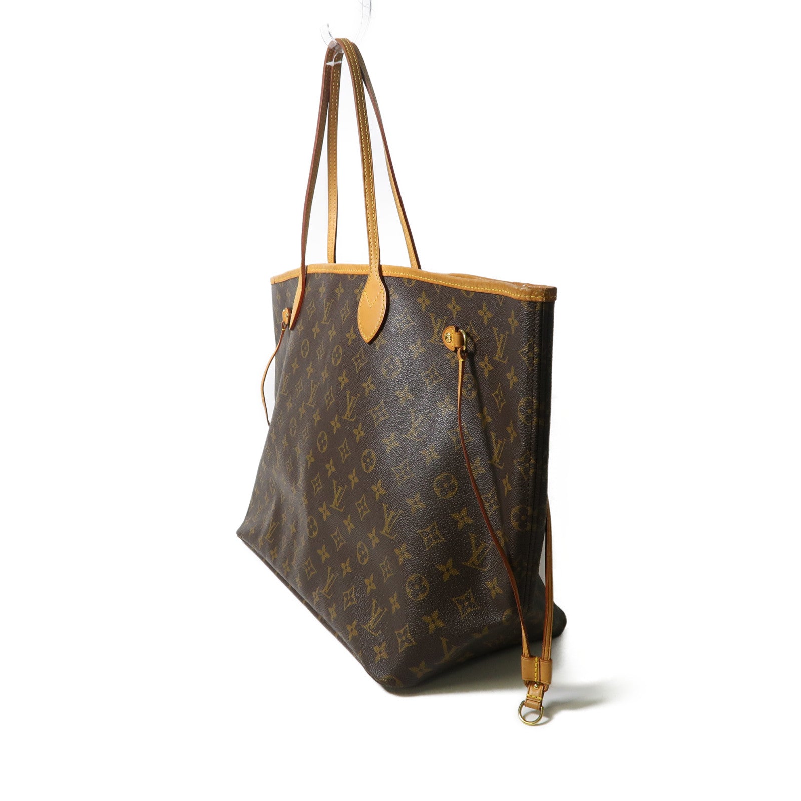 LOUIS VUITTON Monogram Neverfull GM金扣手挽袋啡色
