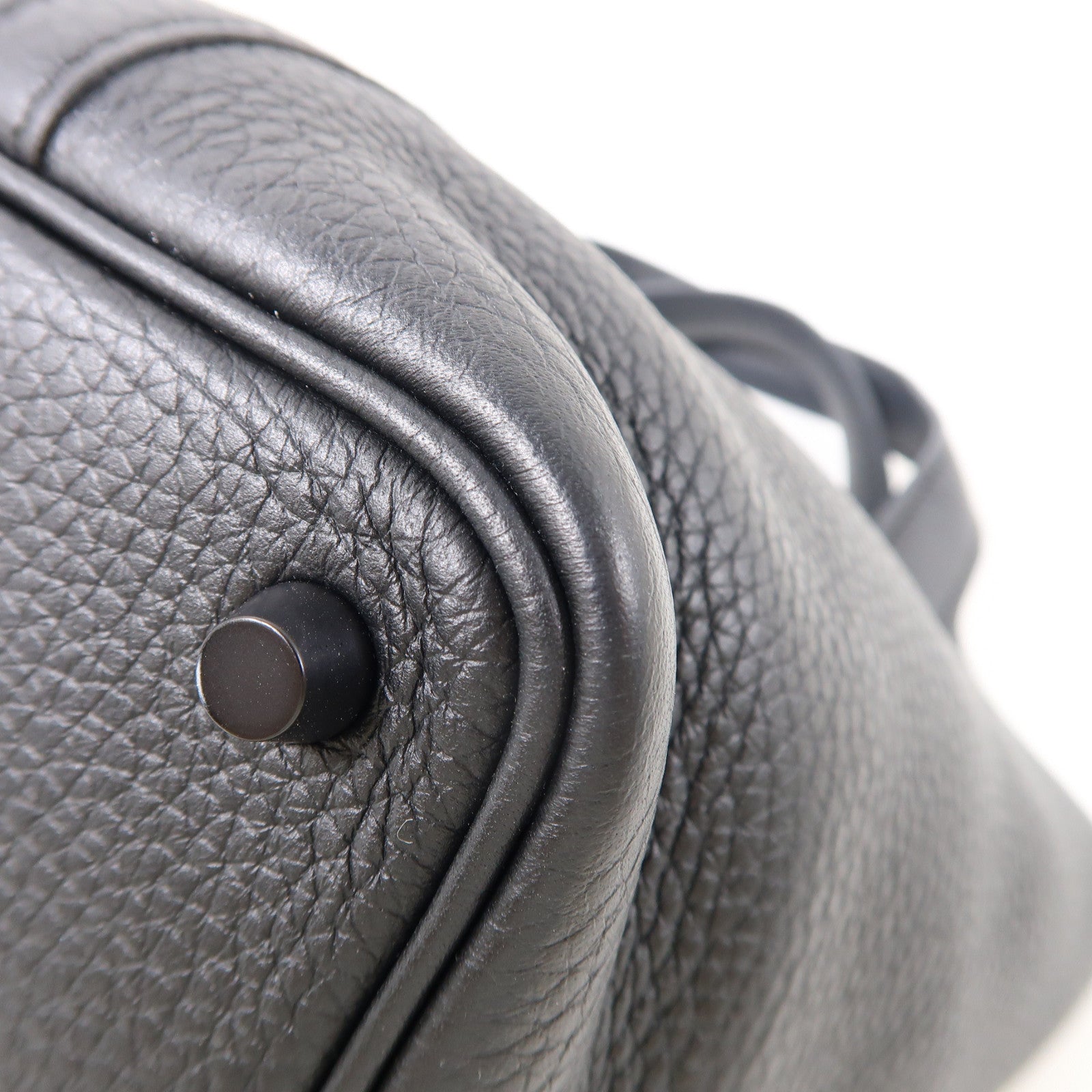 HERMES Clemence皮革Picotin PM銀扣手挽袋So Black/黑色