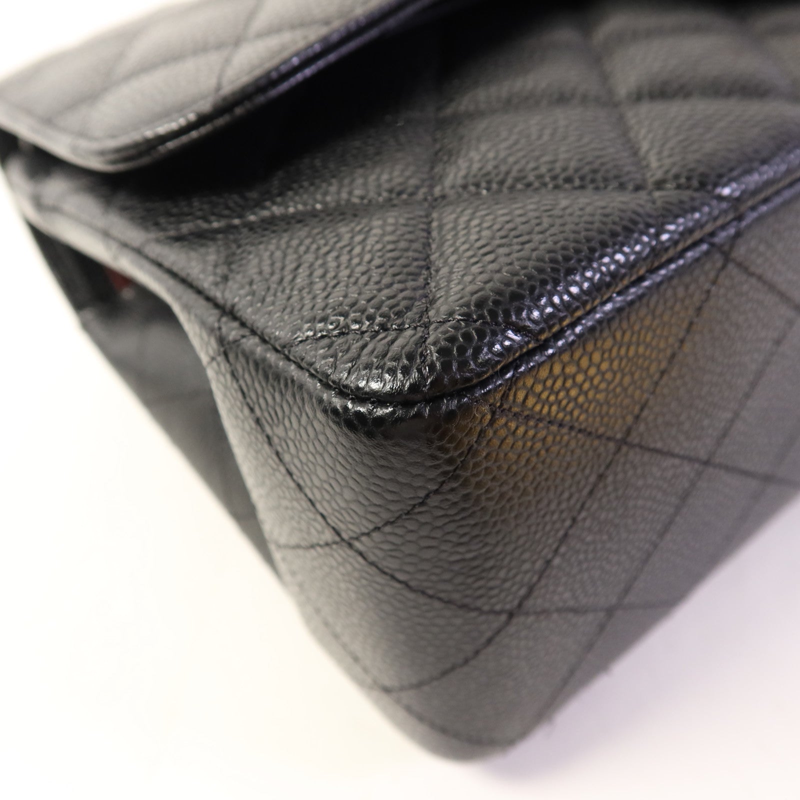 CHANEL 牛皮皮革Large Classic金扣鏈帶肩背袋