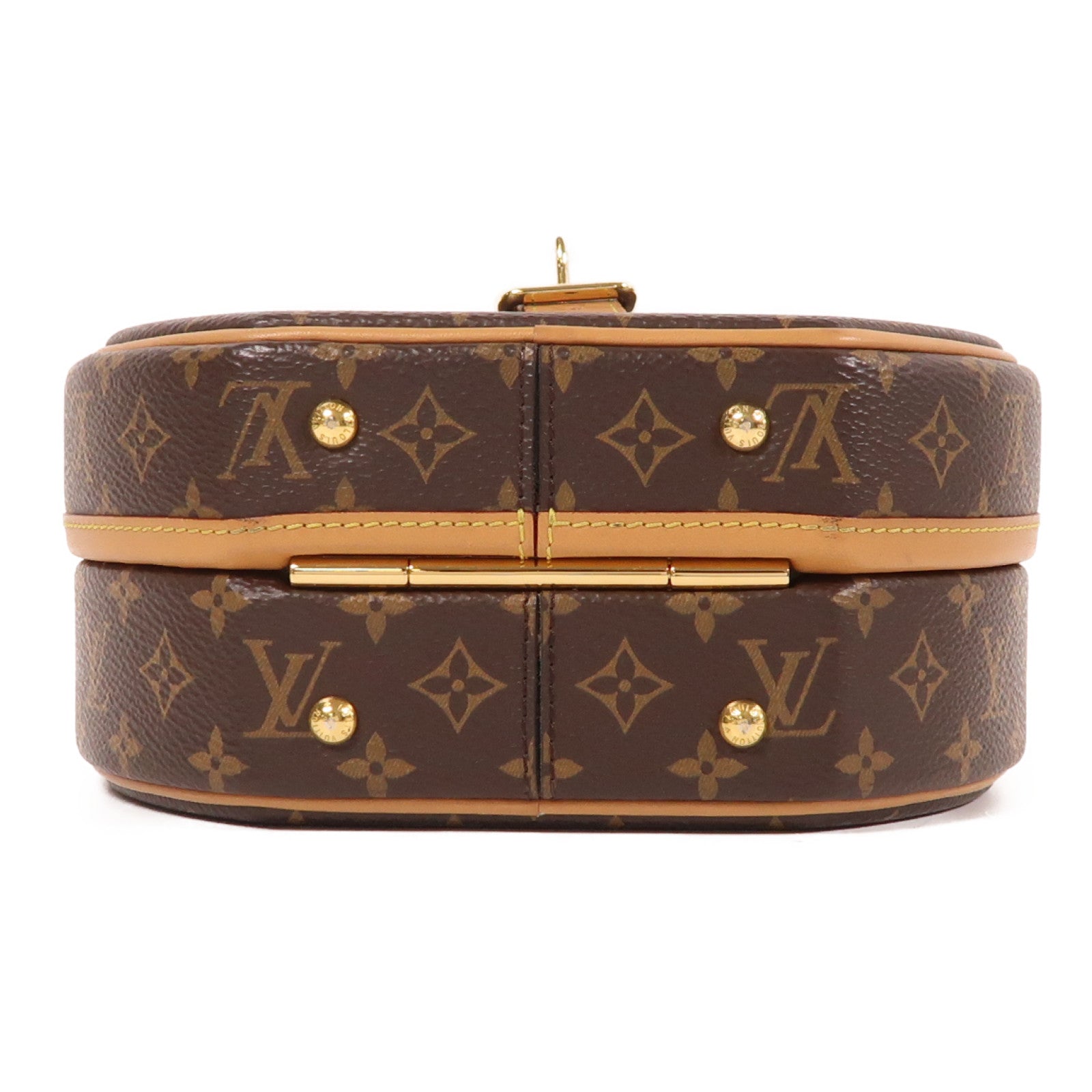 LOUIS VUITTON Monogram Petite Boite Chapeau金扣肩背袋棕色