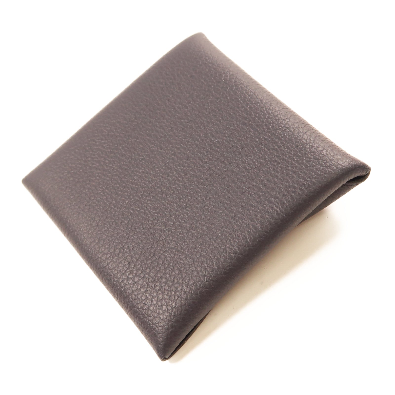 HERMES 【激減優惠】Clemence皮革Change Purse銀扣零錢包Navy